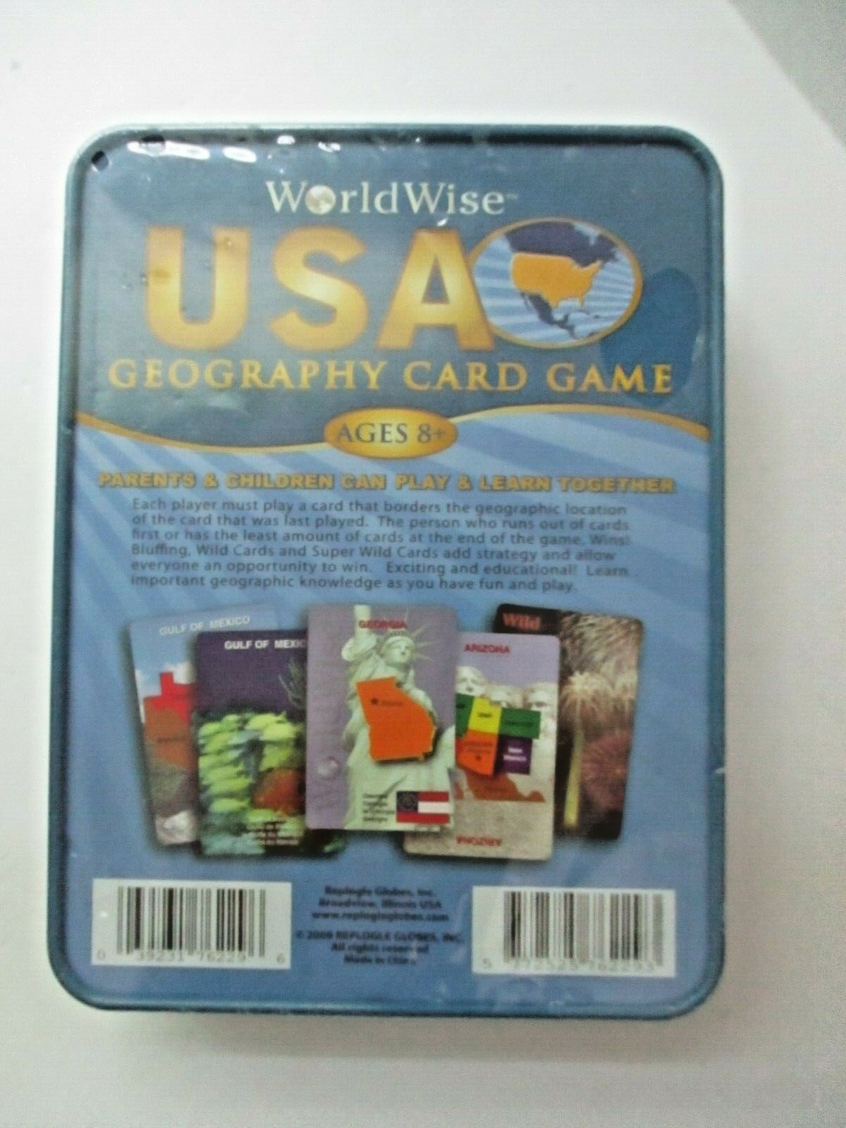 WORLDWISE USA GEOGRAPHY CARD GAME America US Edition Tin Case 8+ SEALED NEW