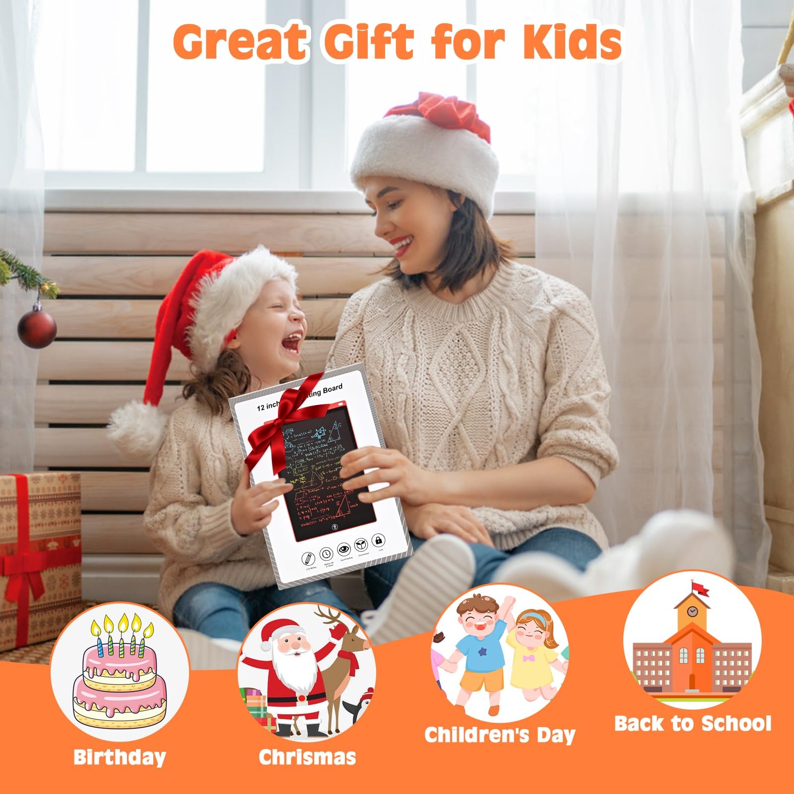 cimetech LCD Writing Tablet, Toys Gifts for 3-8 Year Old 12”, 12” Black