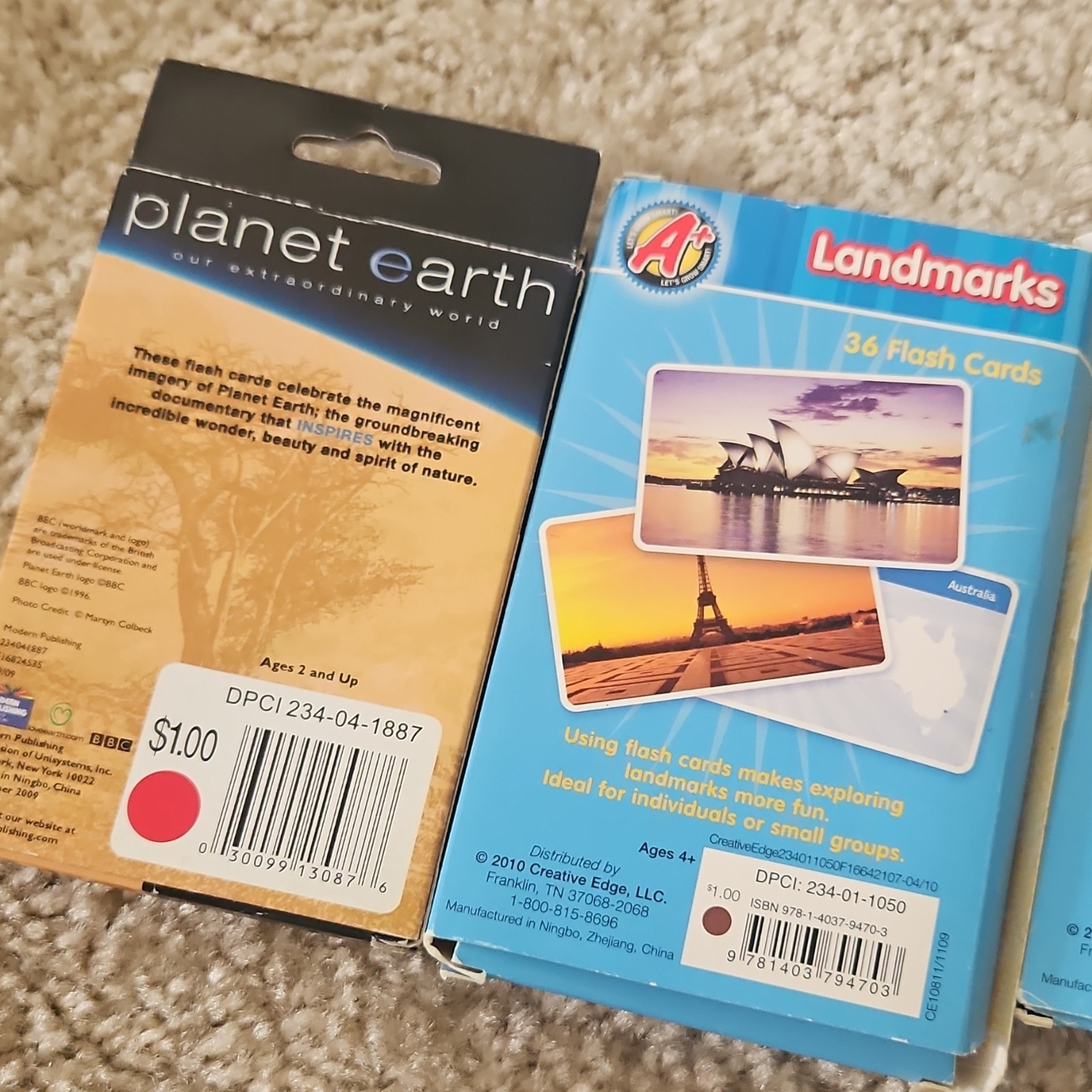 School Zone & Planet Earth Geography Flash Cards United States Ages 4-11 Kids