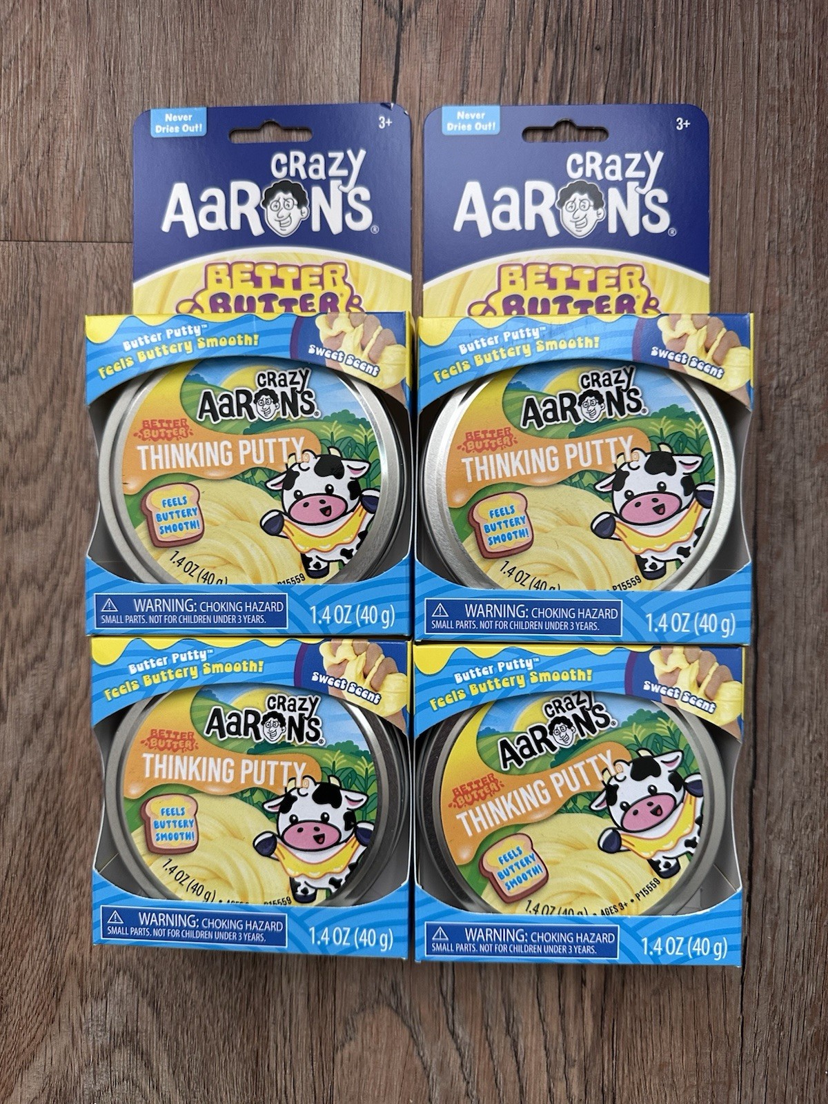 4x Aarons Crazy Better Butter Thinking Putty. New Sealed.