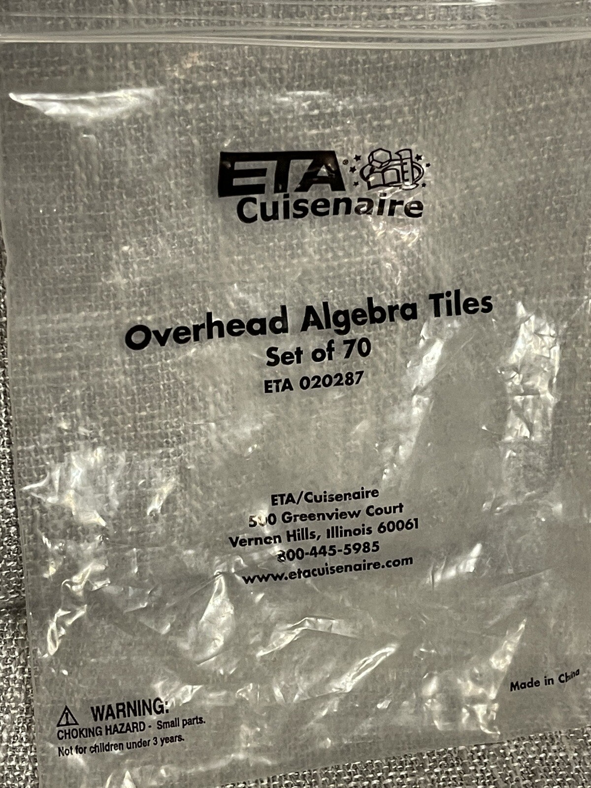 ETA Cuisenaire Overhead Algebra Tiles Set Of 70 Math Manipulatives Homeschool