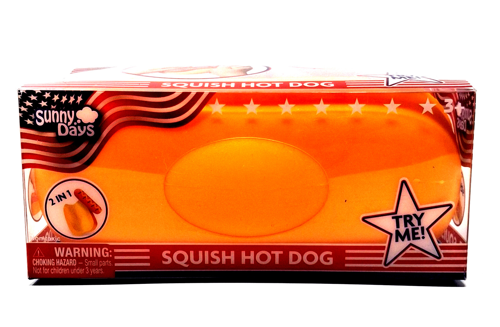 Sunny Days Squish Hot Dog 2-in-1 Squishy Sensory Soft Fun Toy Viral Squeeze