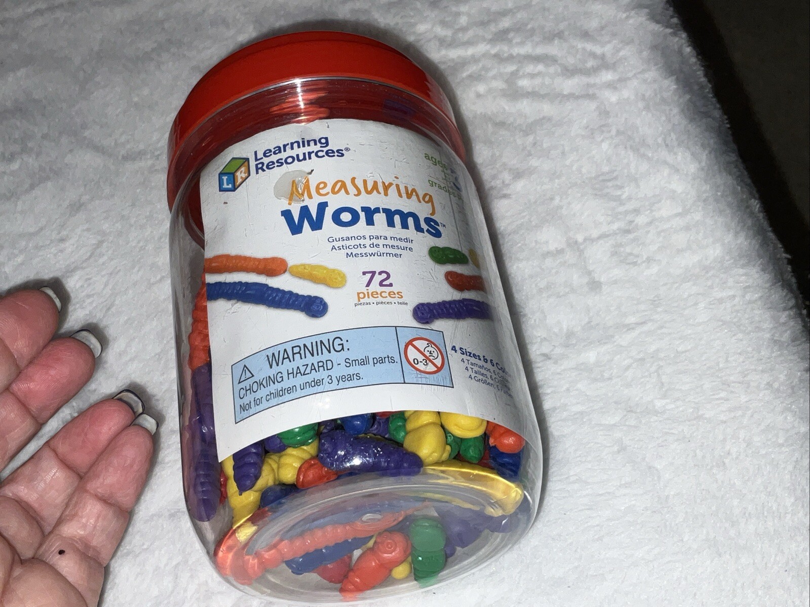 Learning Resources Measuring Worms 72 Pieces, Ages 3+ Toddler Learning Brand New