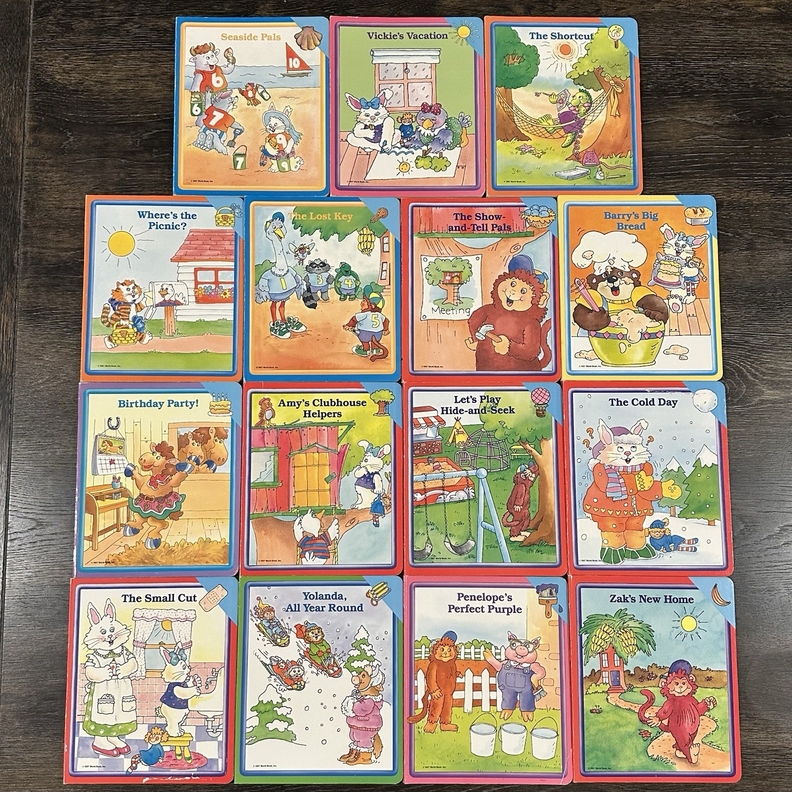1987 World Book Early World of Learning Interactive Board Book Lot 15 VTG & Rare