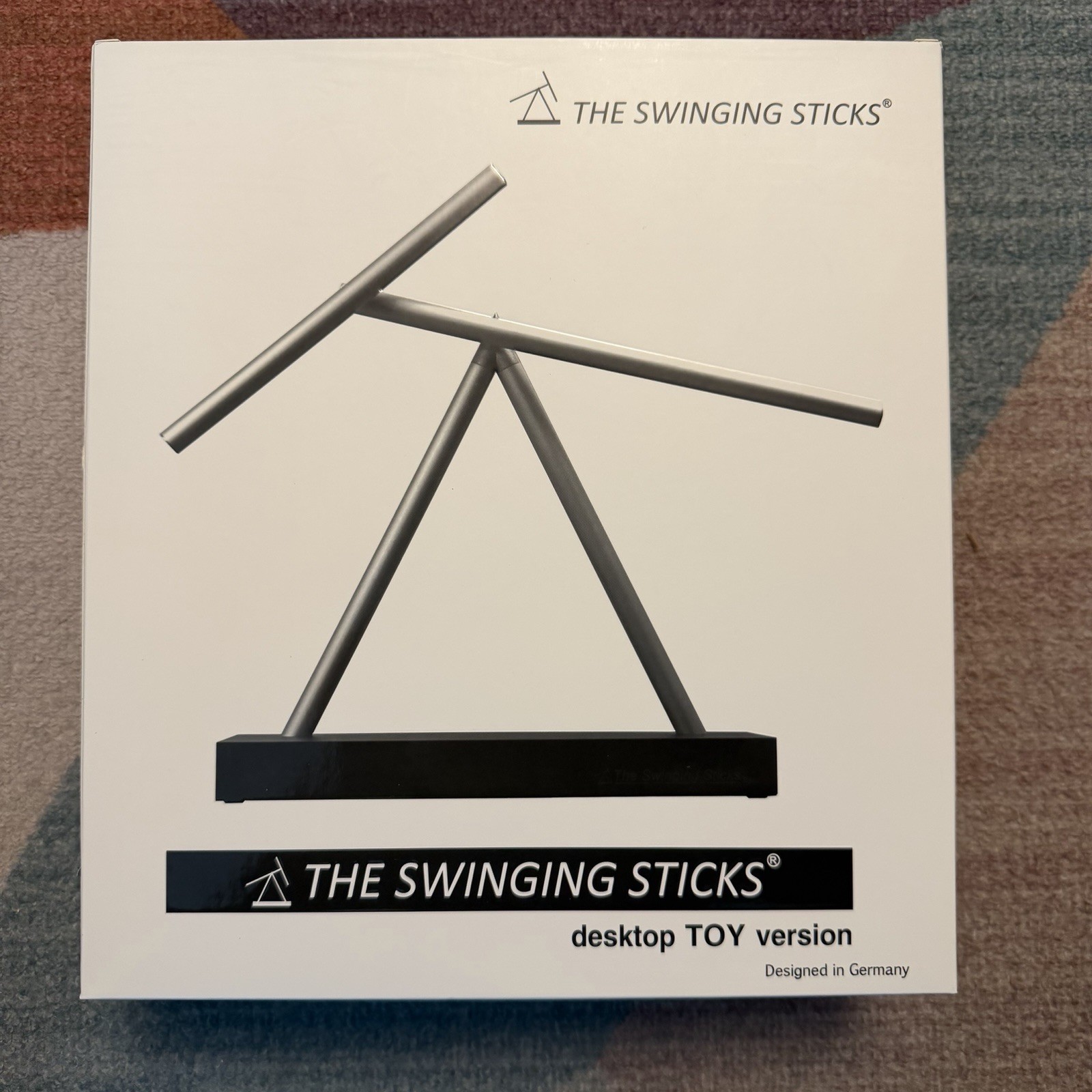 The Swinging Sticks Kinetic Energy Sculpture Desktop Toy Version Blue NOS