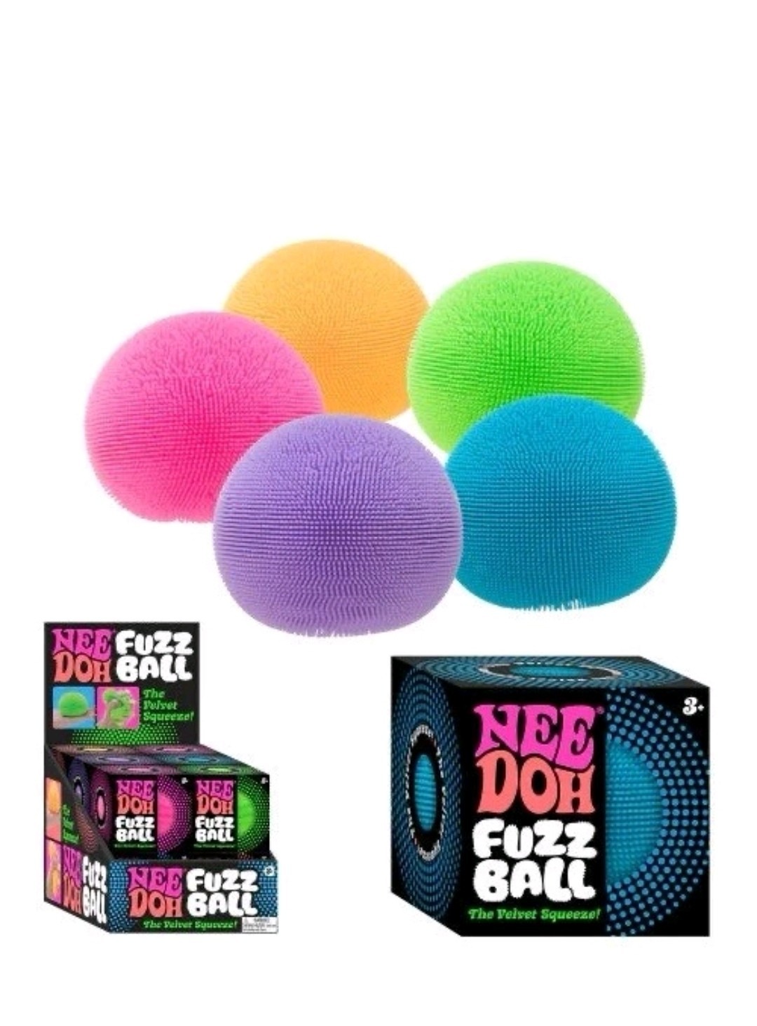 NIB Purple Needoh FUZZ BALL Nee Doh Squish Stress Ball The Velvet Squeeze