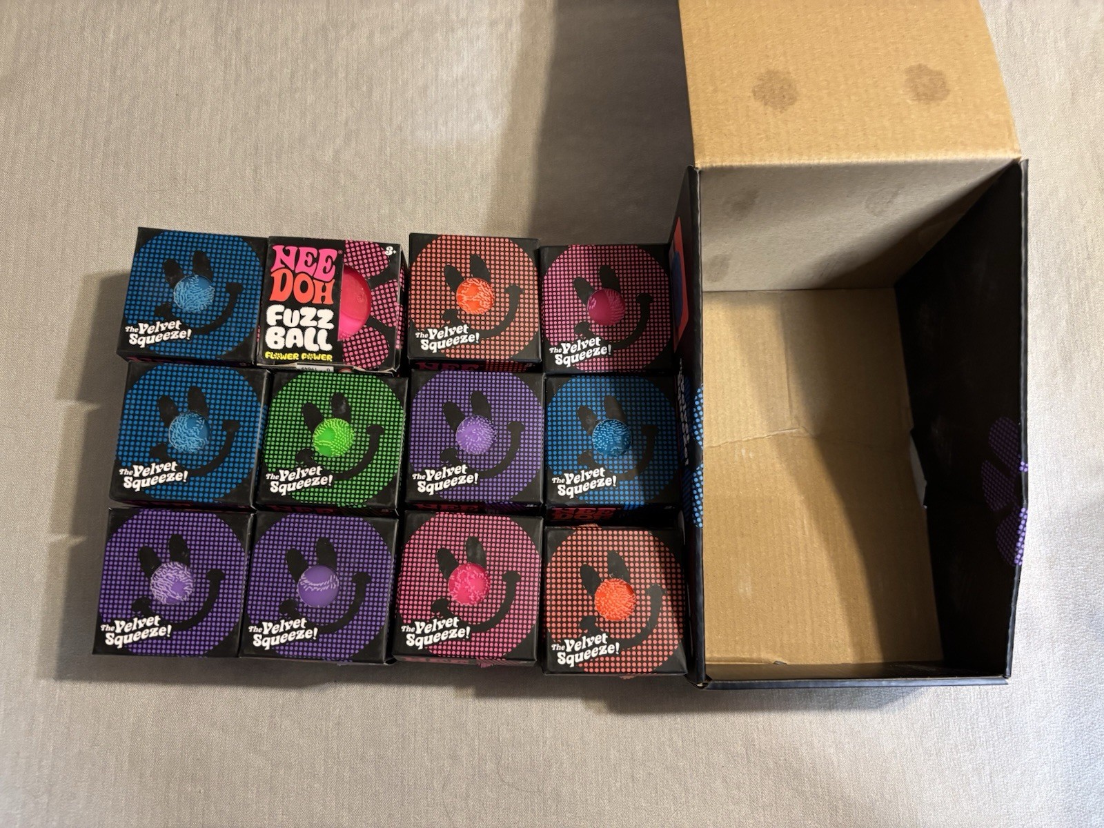 Nee Doh Fuzz Ball Flower Power Lot Of 12 W/display