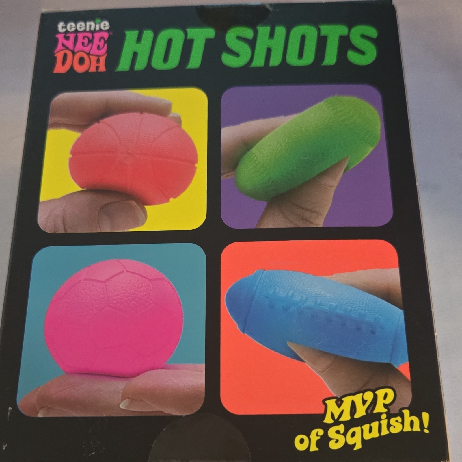 Nee Doh Hot Shots Squeeze Toy Set, 4 Colors, Ages 3+, 4pcs