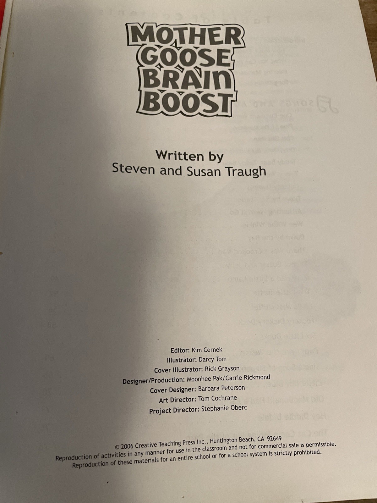 Mother Goose Brain Boost Pre-K To Kindergarten Early Learning