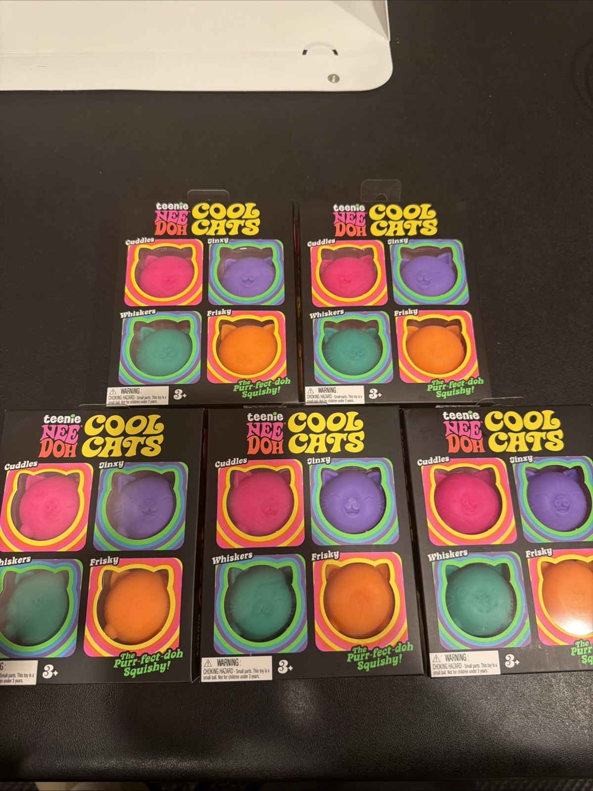 (LOT OF 5) Teenie NeeDoh Cool Cats 4 Pack, Four Schylling Nee Doh Mini Cats USA