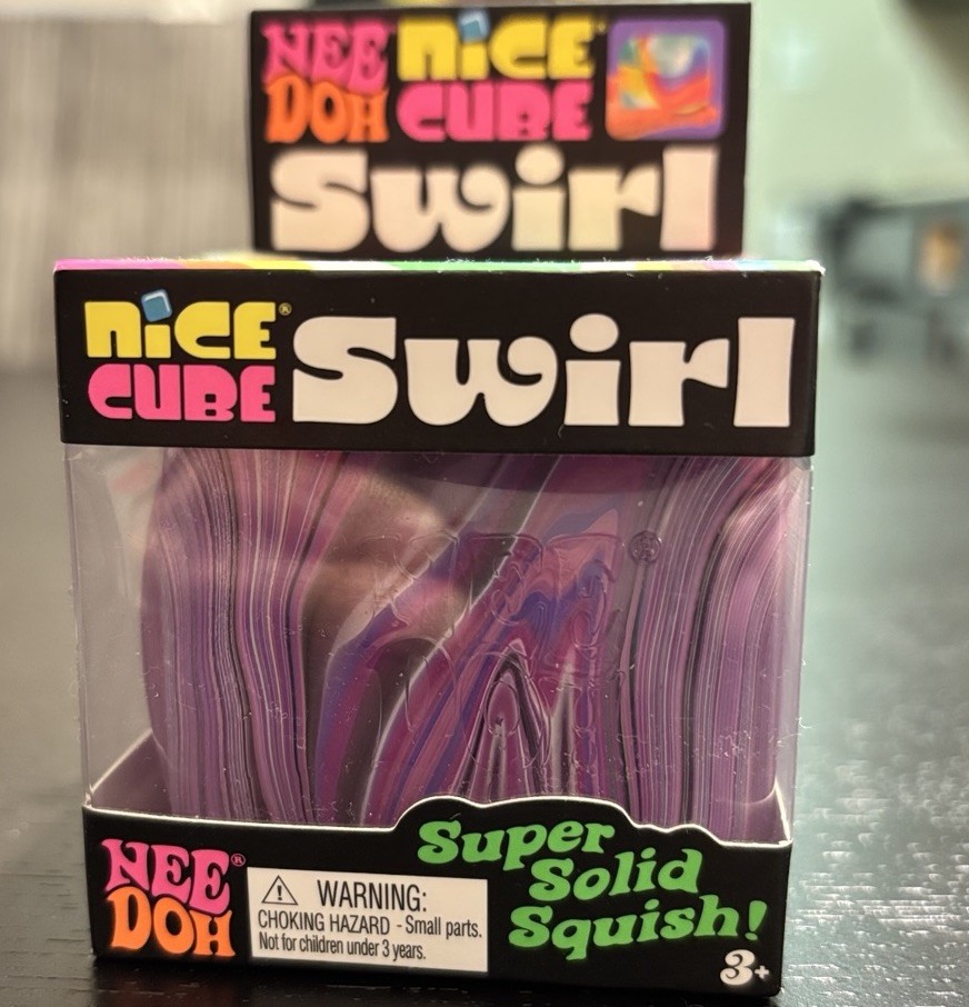 Nee Doh NeeDoh Pink Purple Black White Nice Cube Swirl Super Solid Squish