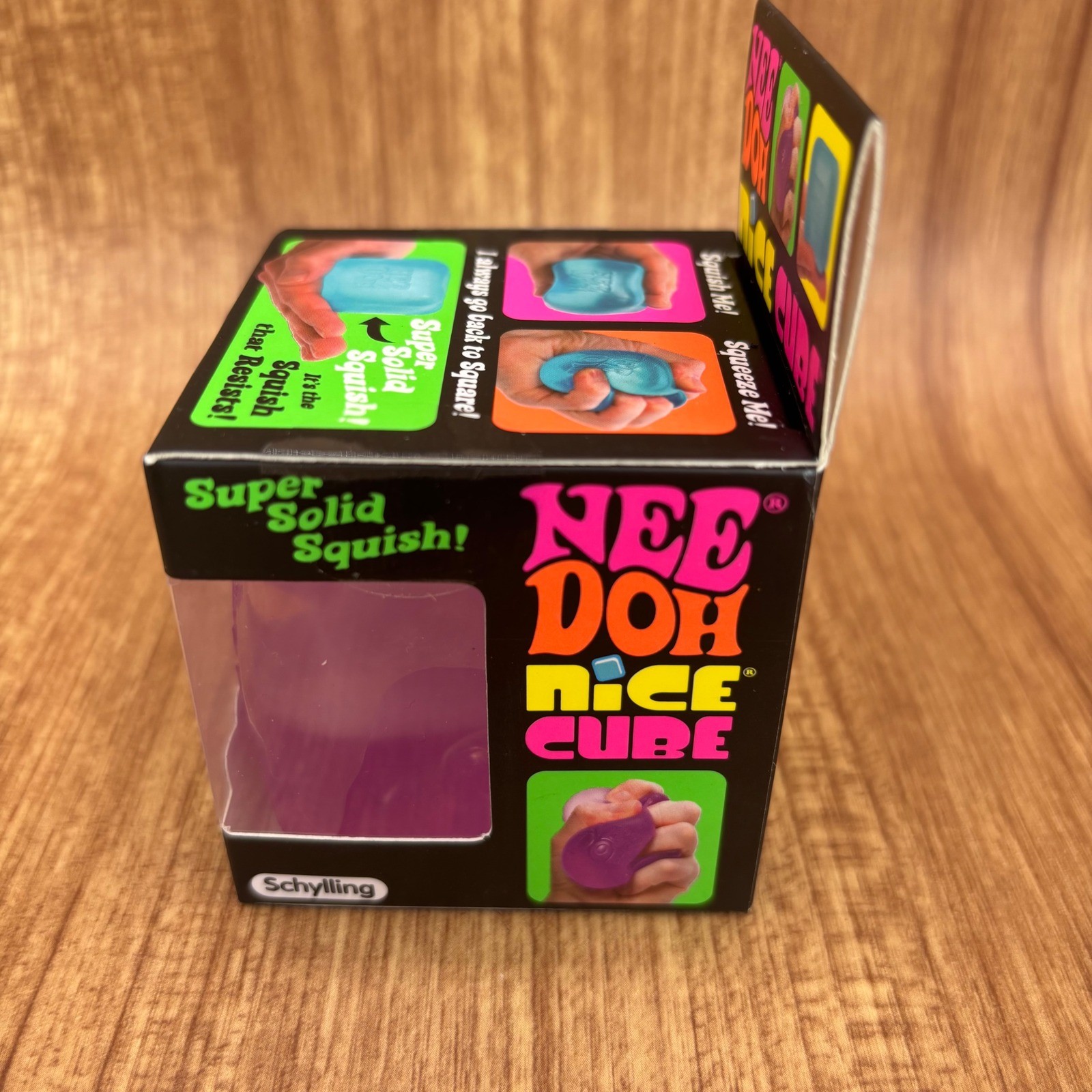 Schylling NeeDoh Nice Cube Unisex OS Purple Super Solid Squish Fidget Toy NEW