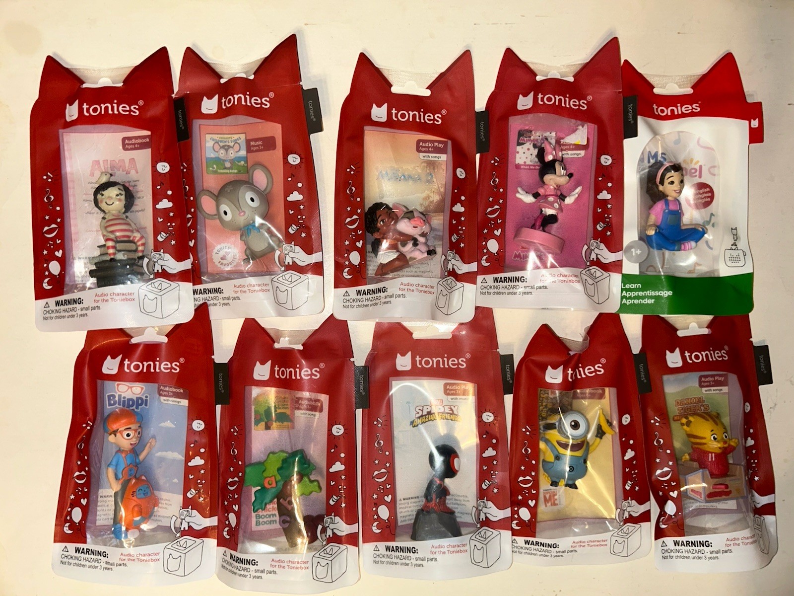 Tonies Huge Girl Bundle Lot Of 10 Ms Rachel Minions Disney Spiderman New Audio A