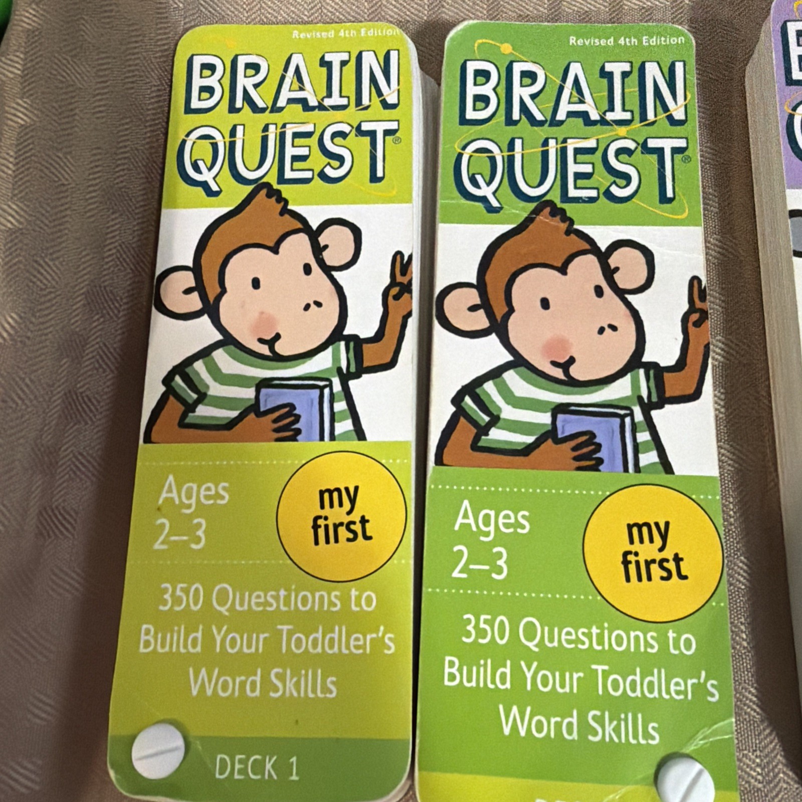Brainquest Lot Kids Learning Cards Ages 2-7 & Up 6 Sets (12 Cards)