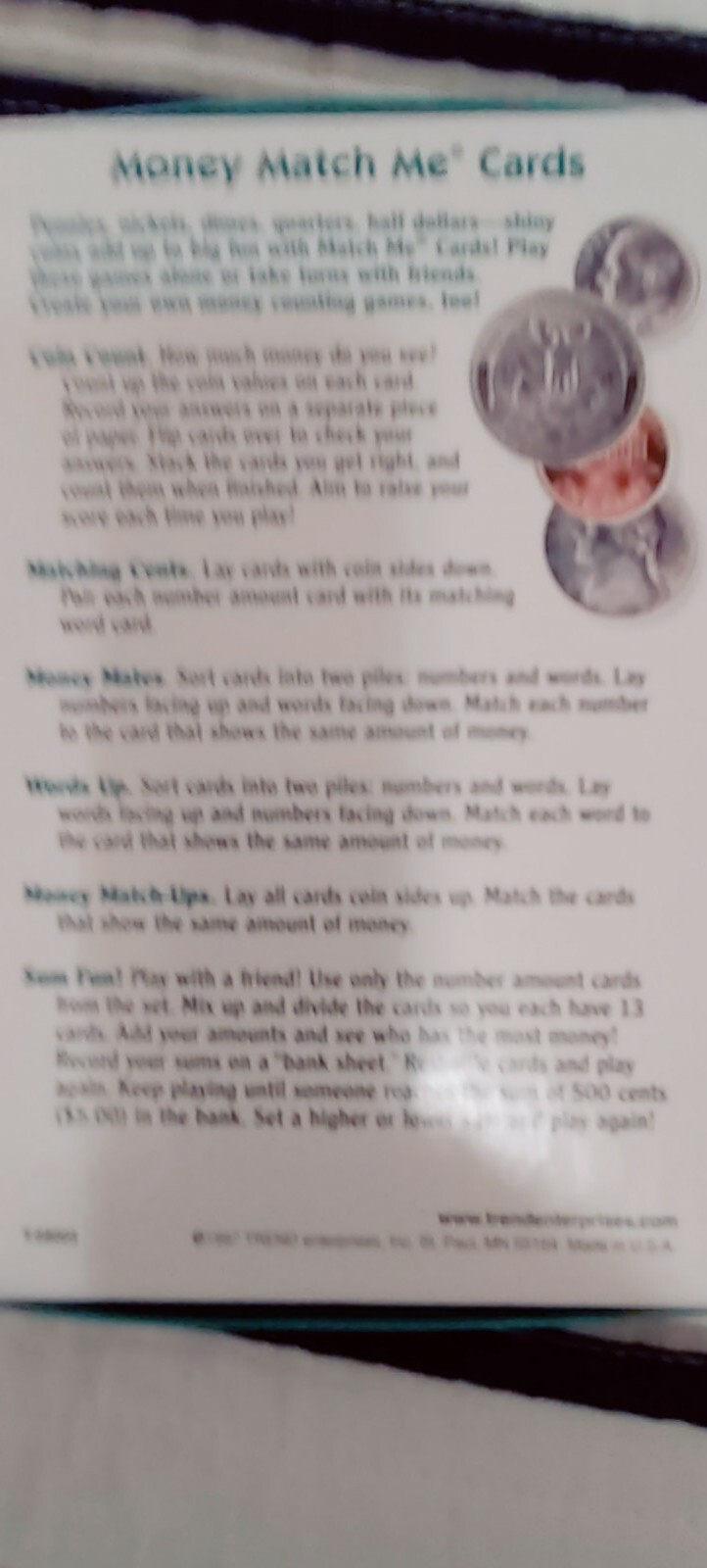 Trend Money Match Me Cards Age 6 & Up