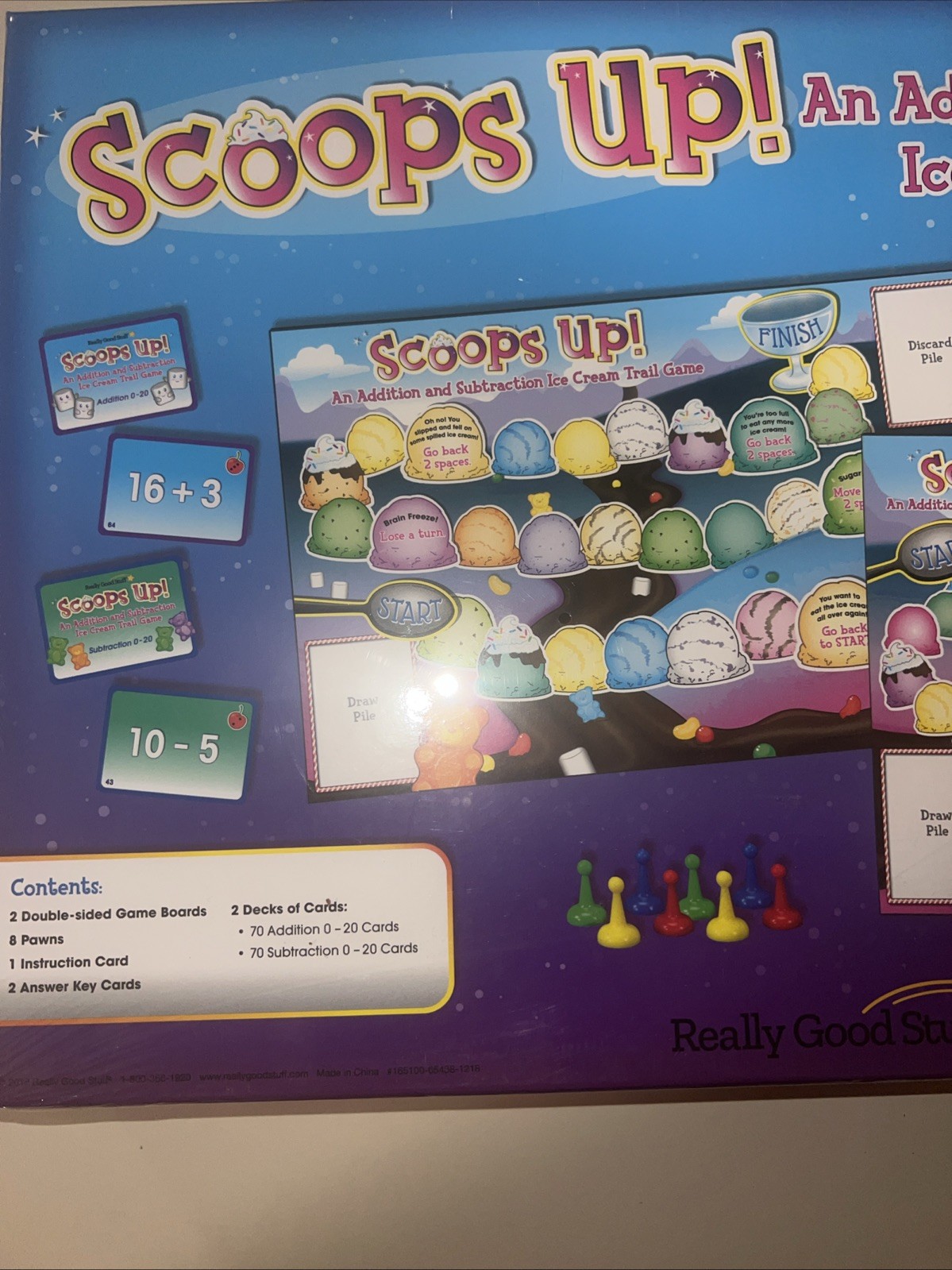 Really Good Stuff Scoops Up! Addition and Subtraction Game Ages 5 + New