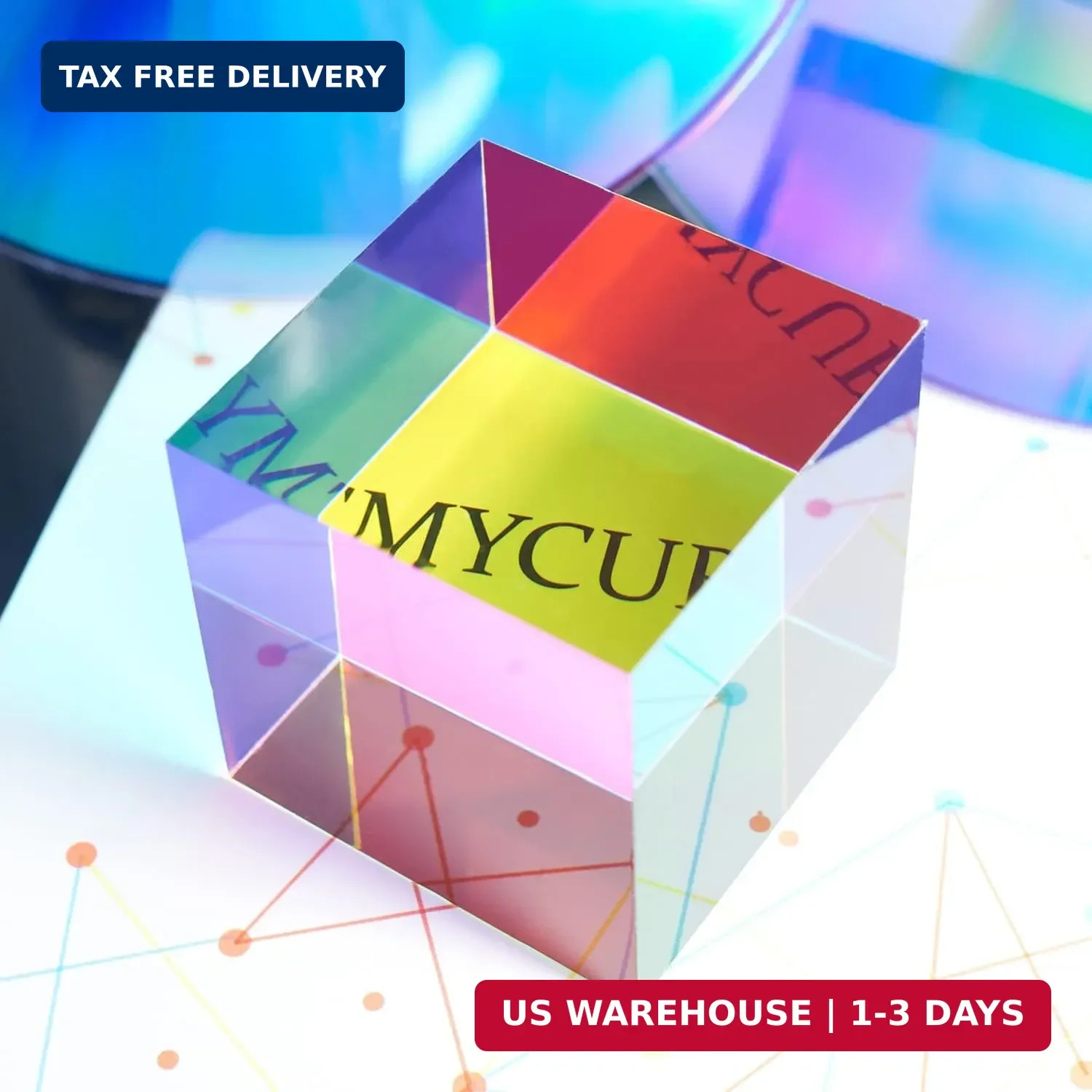 CMY Color Cube, 2.0 Inch (50Mm) Acrylic Mixing Color Cube Prism for Physics Educ