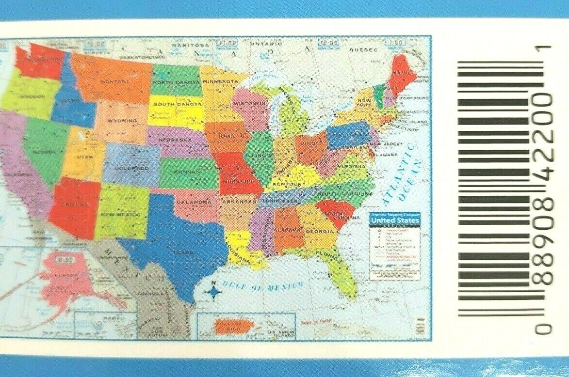 Map US Educational Map Large United States Wall Map, Poster Size 40″x28″