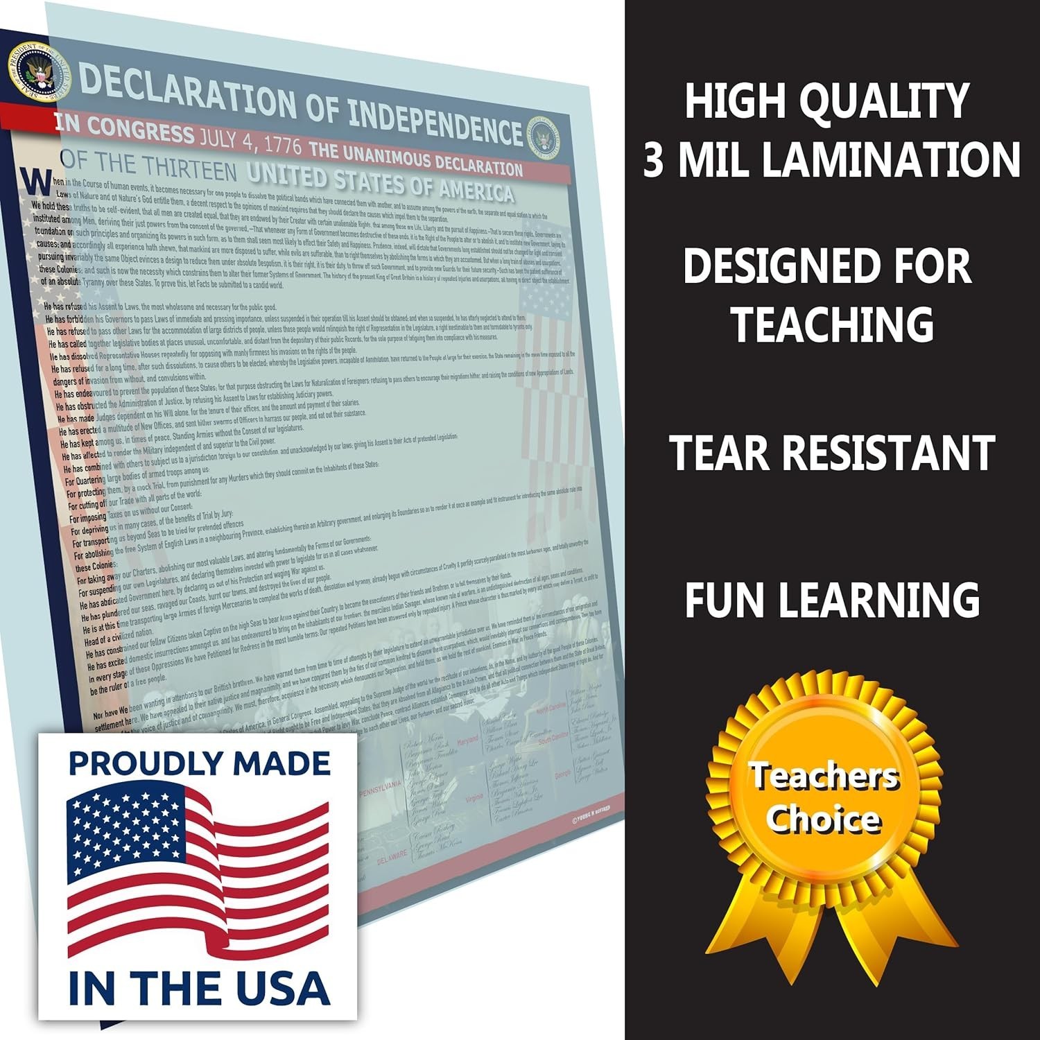 American Founding documents LARGE Laminated 3 pack: Constitution with all am…