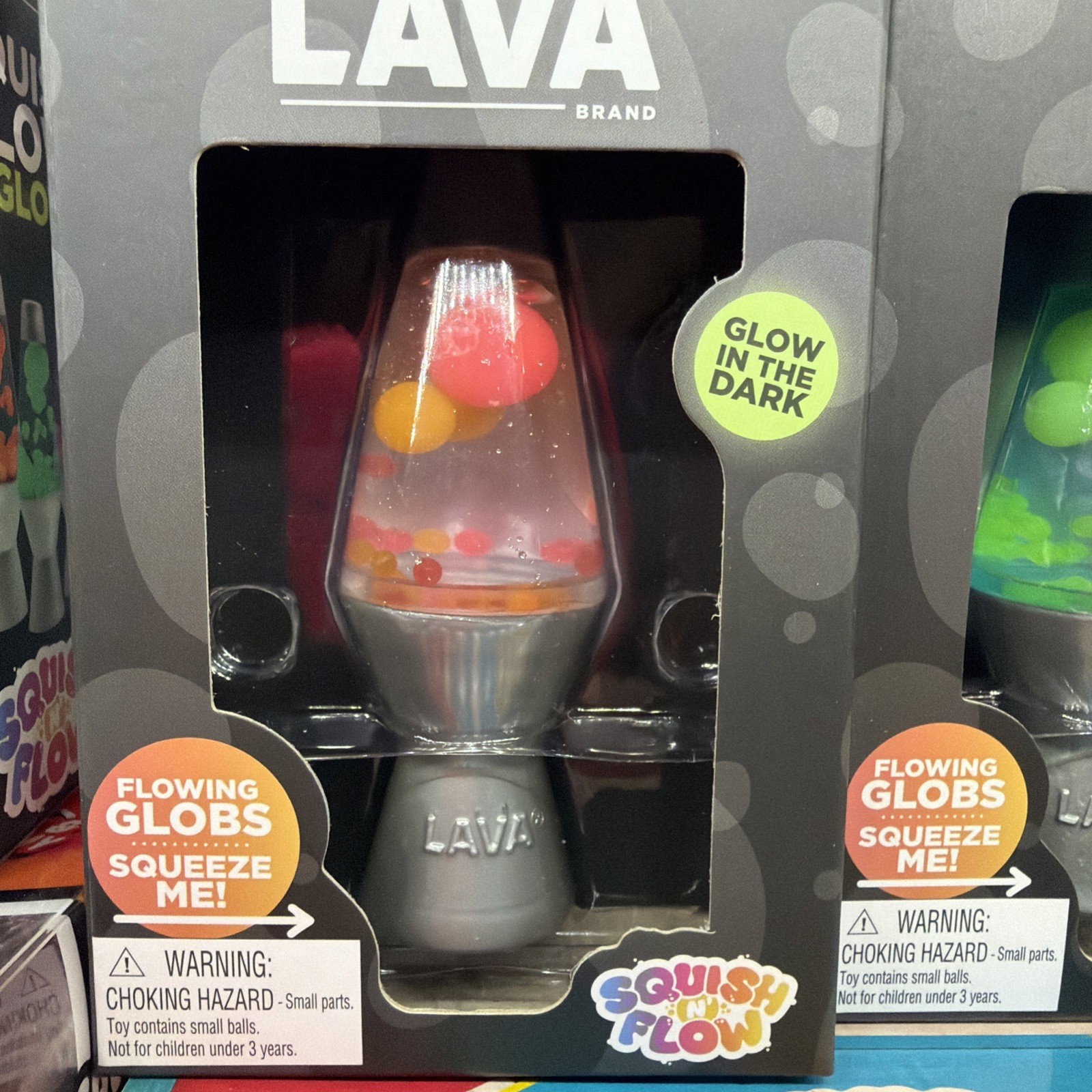 Schylling Lava Squish N Flow Squishy NeeDoh Glow In The Dark Lava Lamp NEW