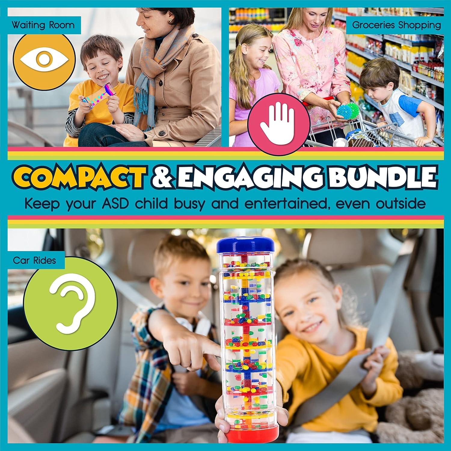 Kids Toys All-Around Sensory Stim Alt Autistic Children Set, ASD Boys Girl Teen