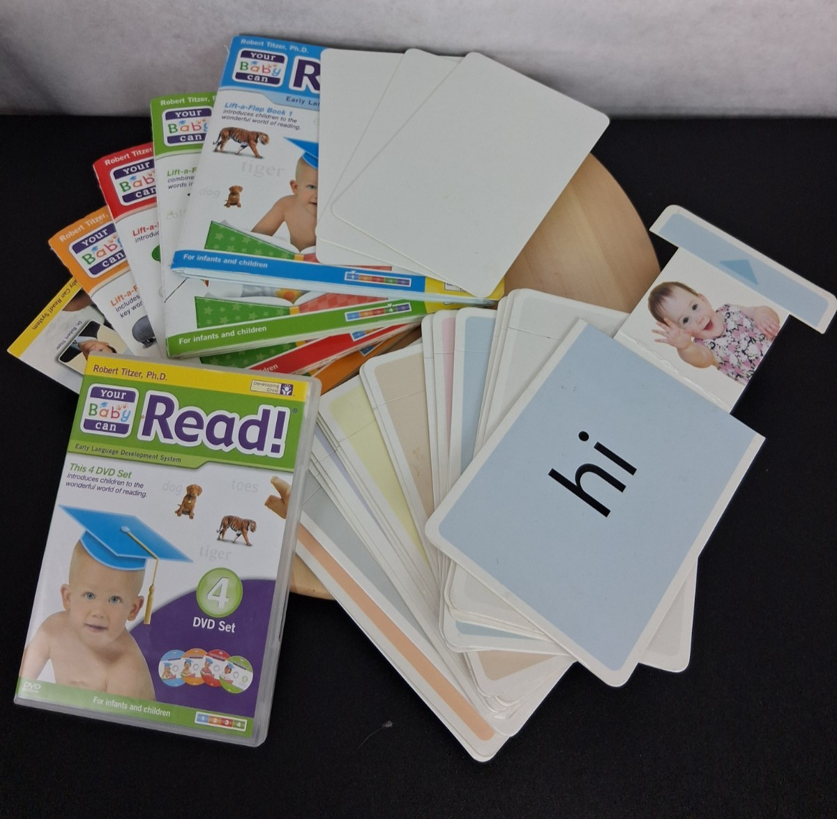 Your Baby Can Read Complete 4 DVD set, 4 Books, 3 Whiteboards, Custom Flashcards