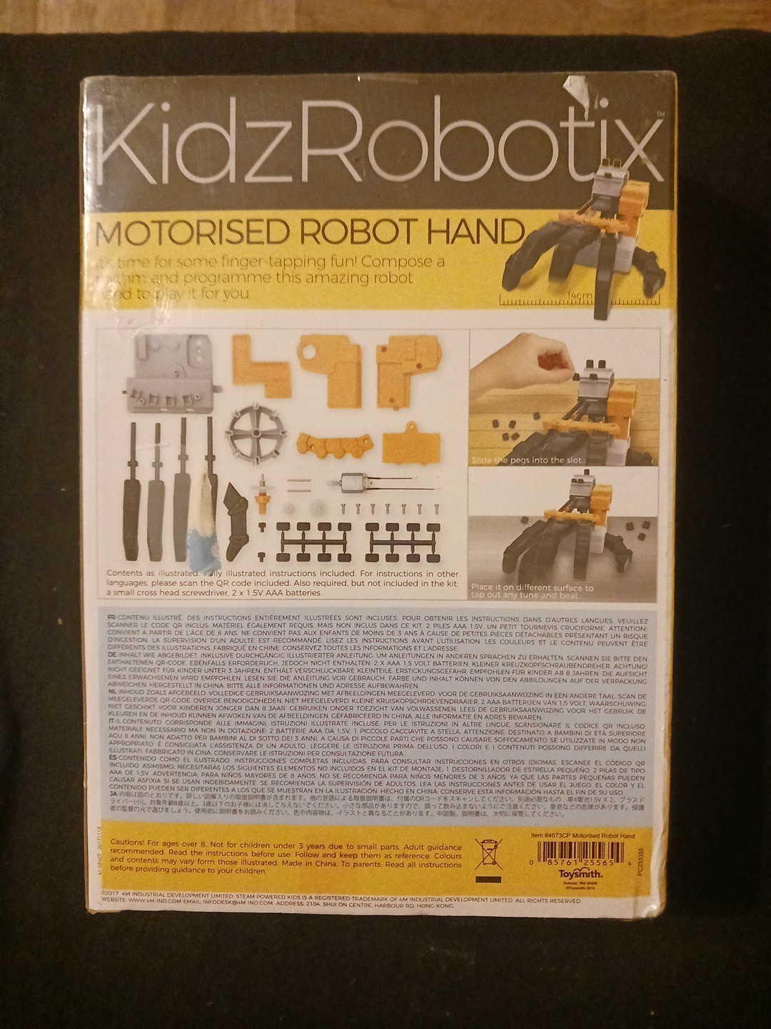 KidzRobotix Motorized Robot Hand STEAM Powered Kids 4M Kids Building Toy NEW