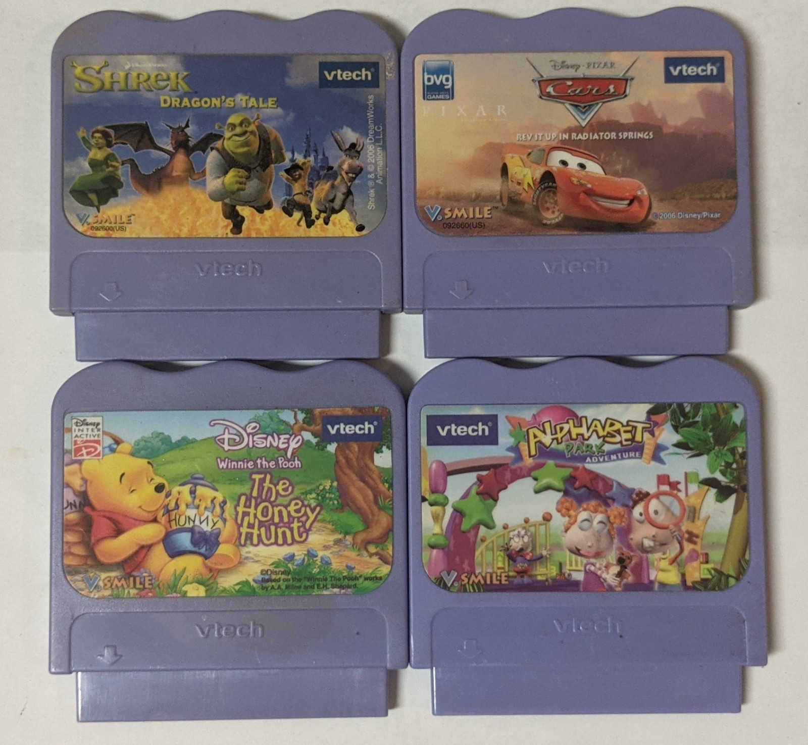 VTech V.Smile Lot of 4 – Shrek Cars Winnie the Pooh Alphabet – DOcx13