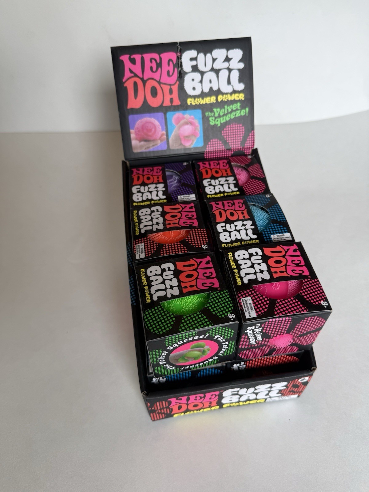 Needoh Fuzz Ball Flower Power Full Case New Authentic Lot of 12 In Hand