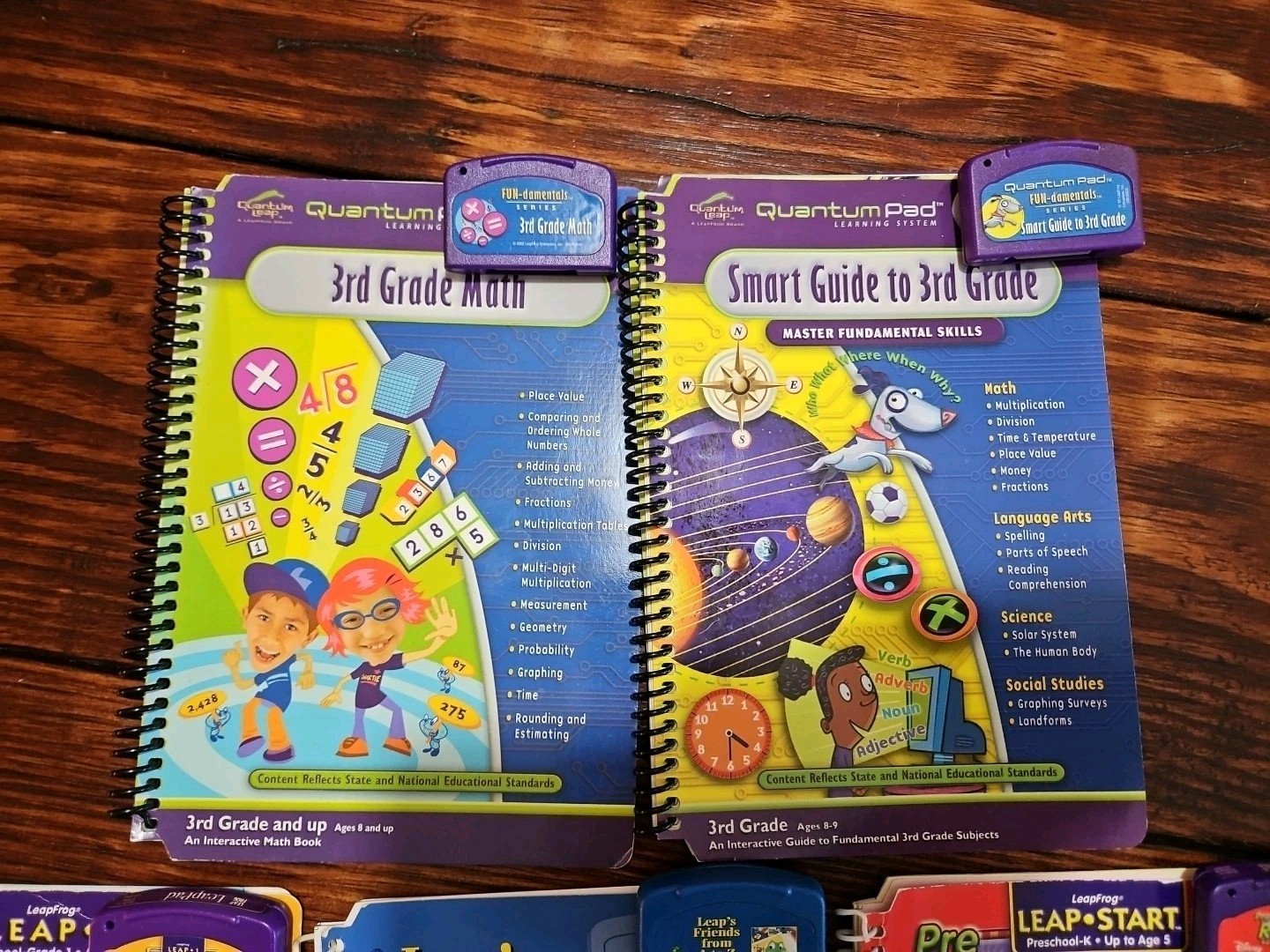Leapfrog Leappad books and cartridges Lot Of 9 Reading Math Prek -3rd Grade