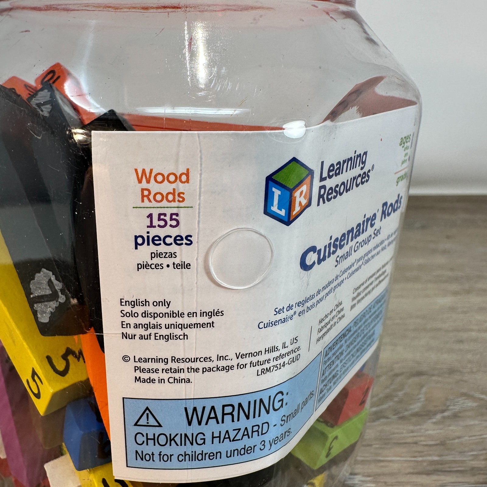 Learning Resources Cuisenaire Rods Small Group Set Wood Math Rods Grades K+