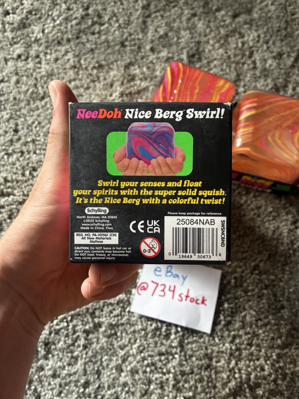 NeeDoh Nice Berg Swirl – ORANGE YELLOW PINK SWIRL NEW AUTHENTIC ✅