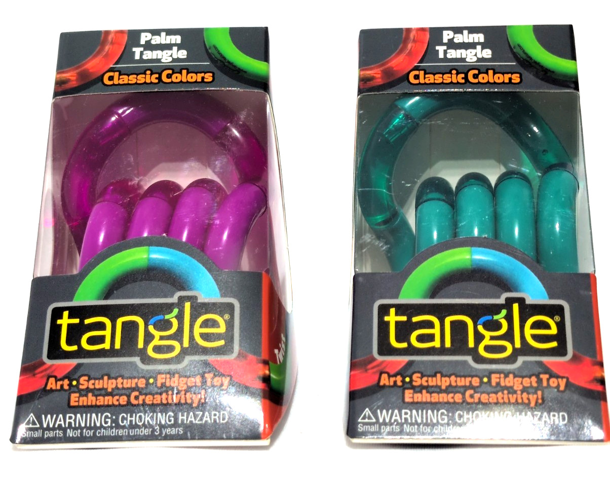 Palm Tangle Classic Fidget Toy 2 Pack Pink Green Sensory ADHD Autism NEW
