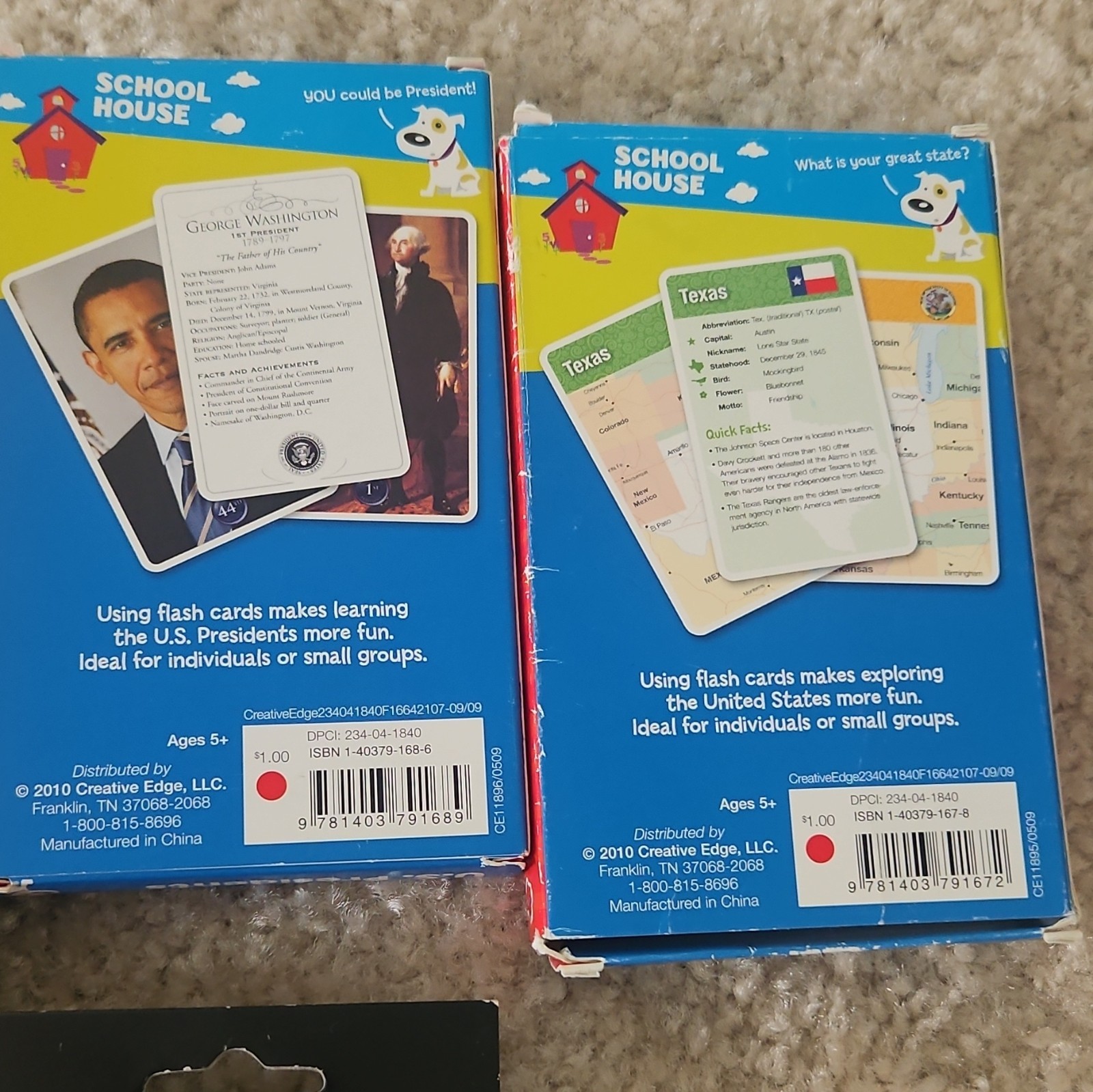 School Zone & Planet Earth Geography Flash Cards United States Ages 4-11 Kids