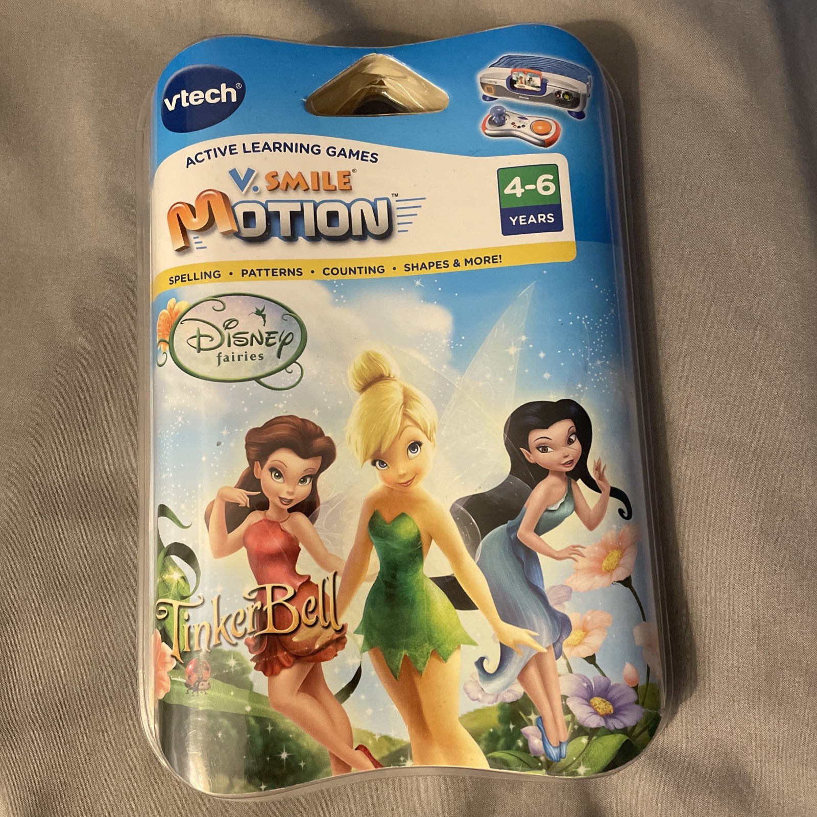 VTech V.Smile Motion Disney Tinker Bell Game 4-6 Years Learn Spelling Counting+