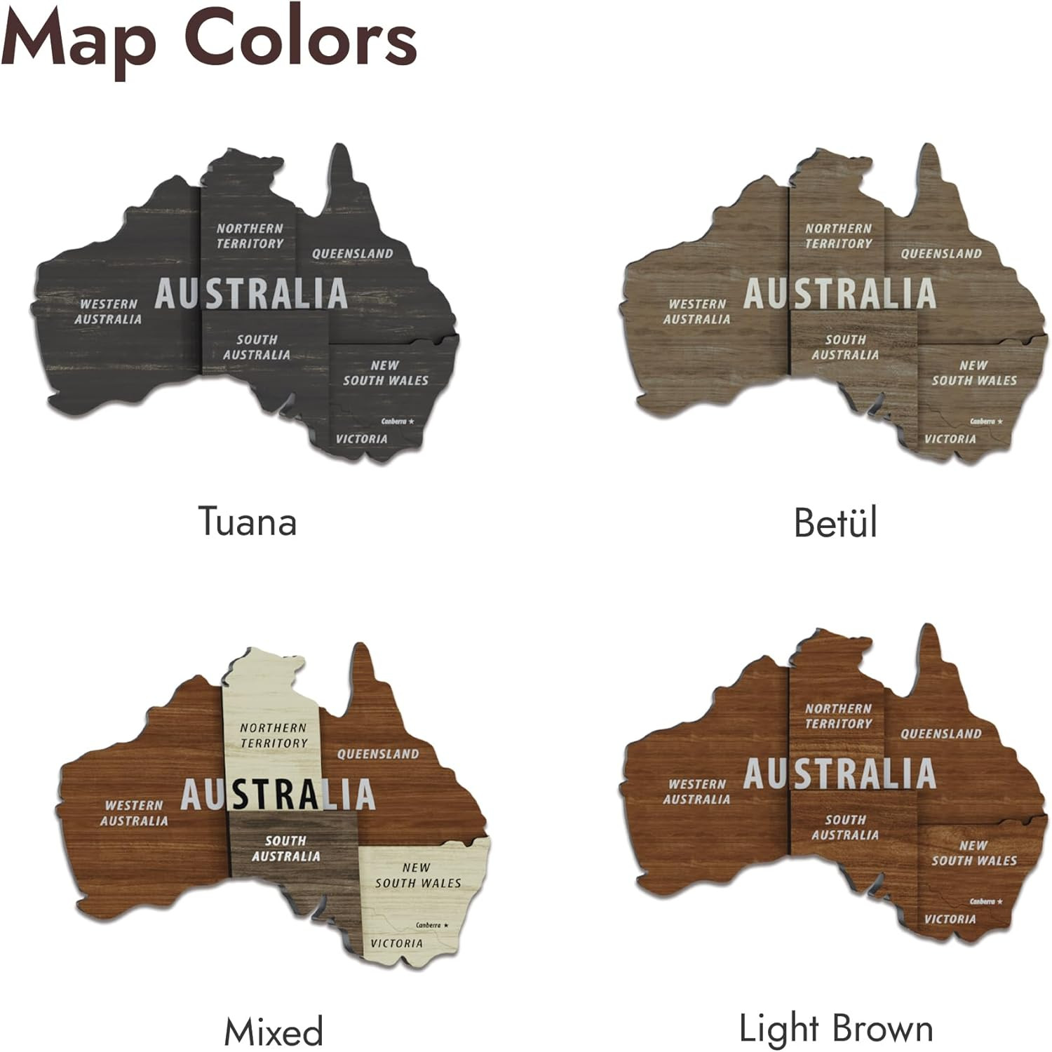 3D Wooden World Map Wall Decor Travel Map States Capitals Large Mixed Color