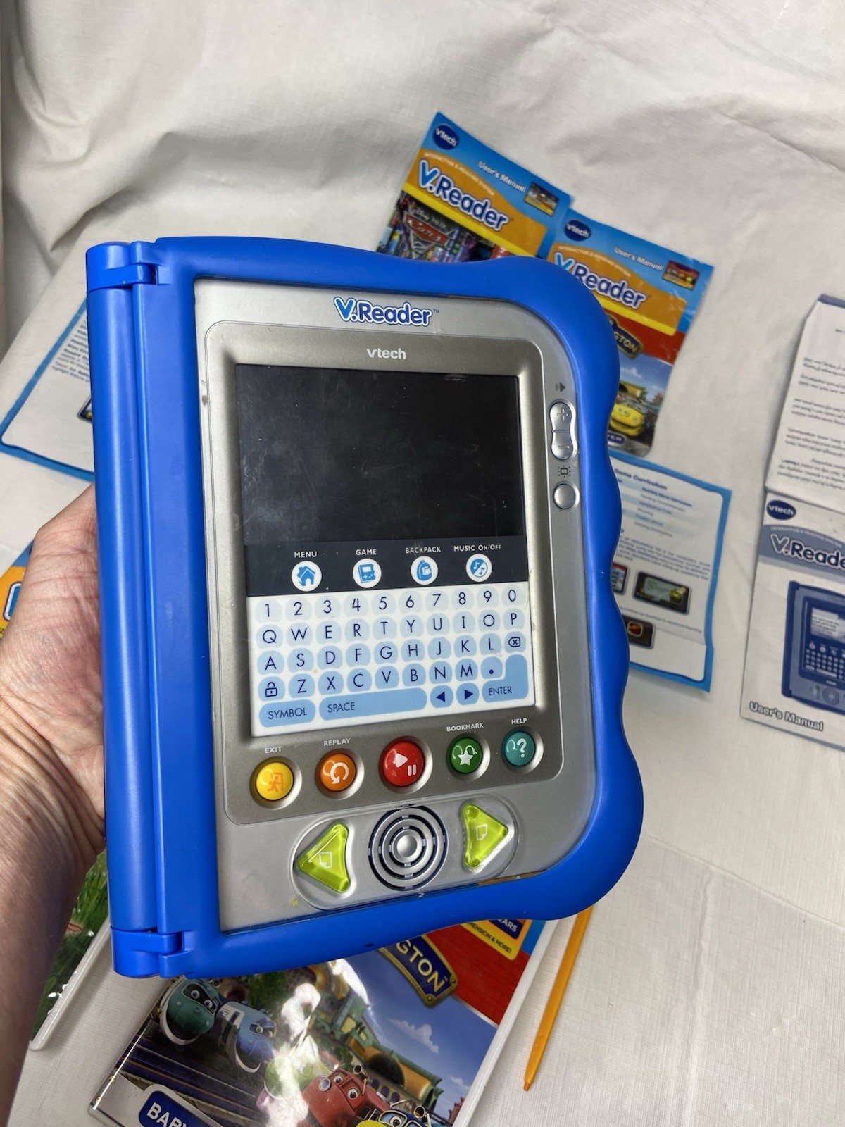 Vtech V.Reader Interactive Learning E-reading System Bundle 3 Games Working Pen