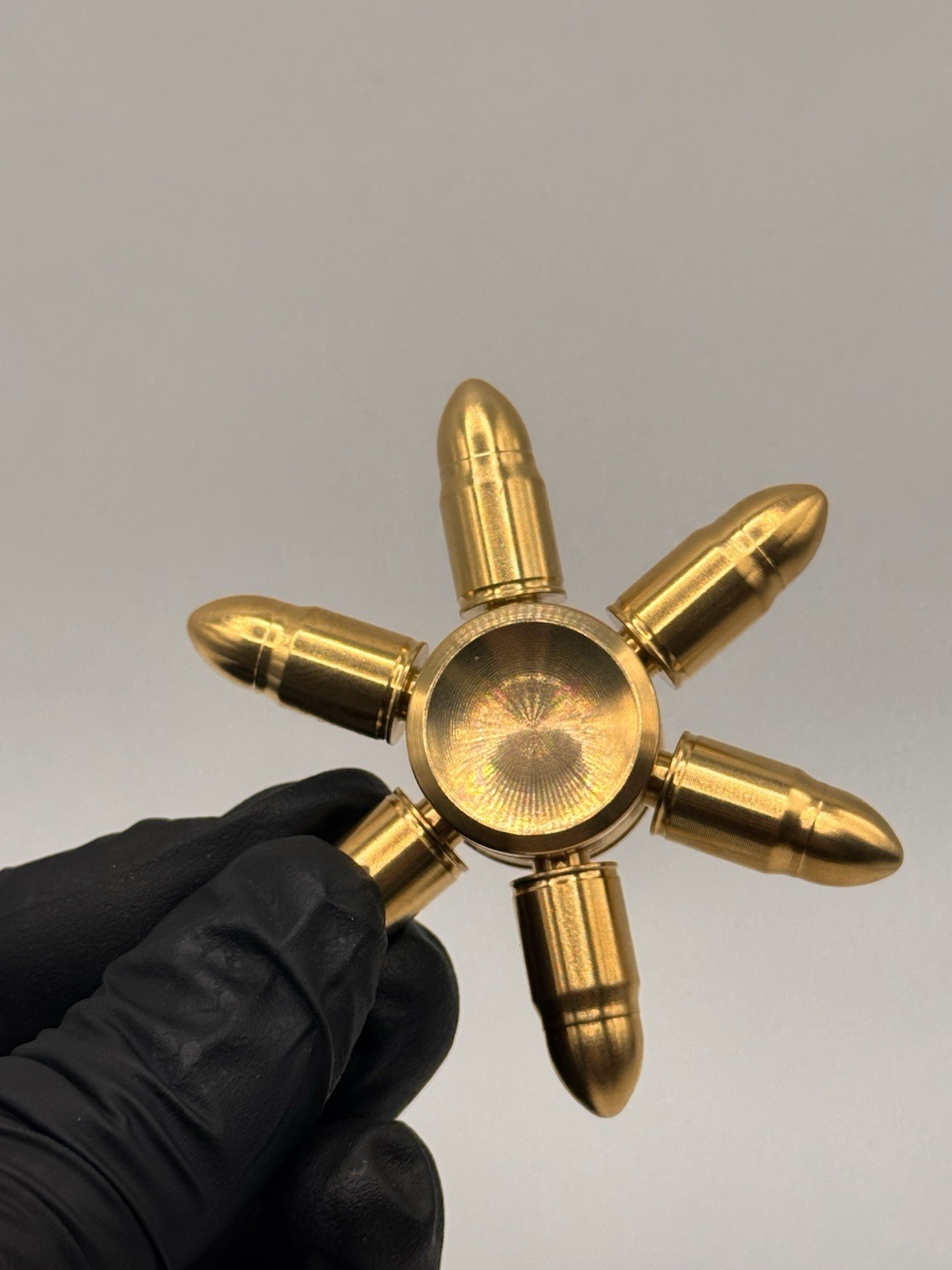 Gold Bullet MetalBrass Fidget Spinner All Metal Toy Adults Kids Boys Girls