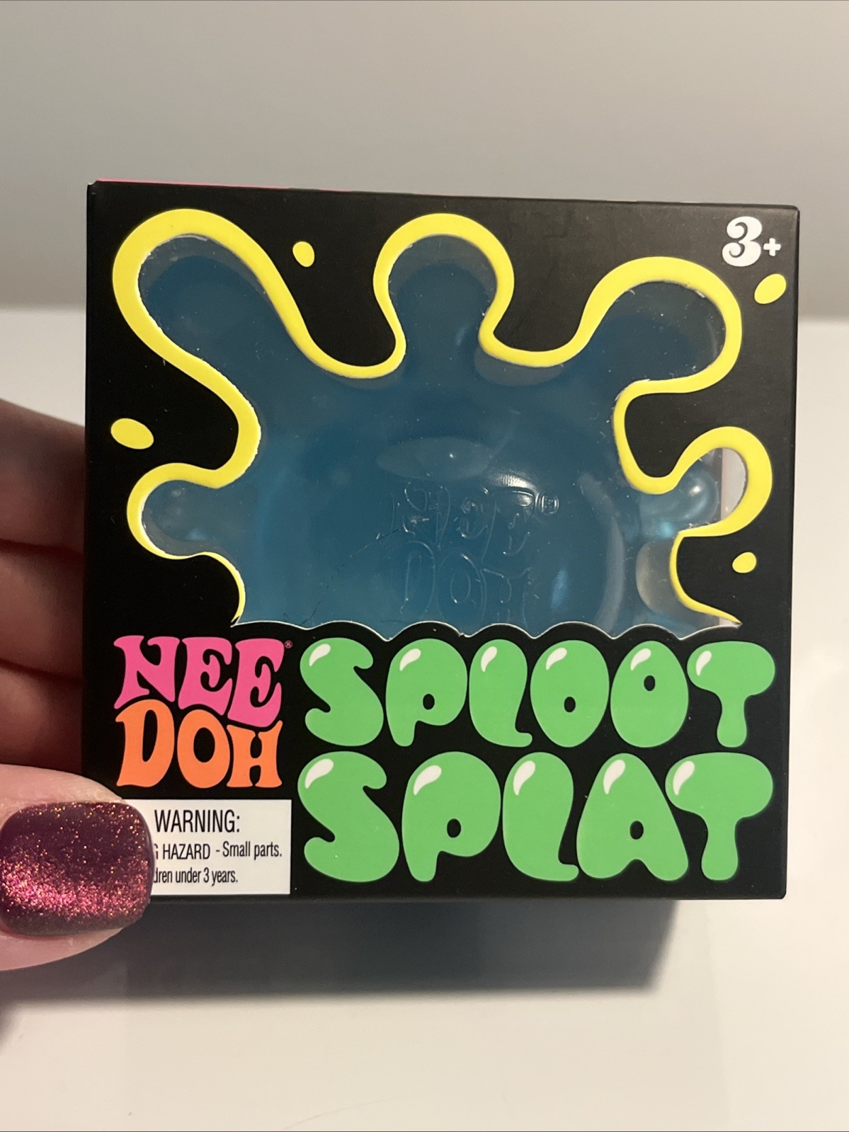 Schylling NeeDoh Sploot Splat Blue Tactile Squeeze & Stretch Toy, Age 3+