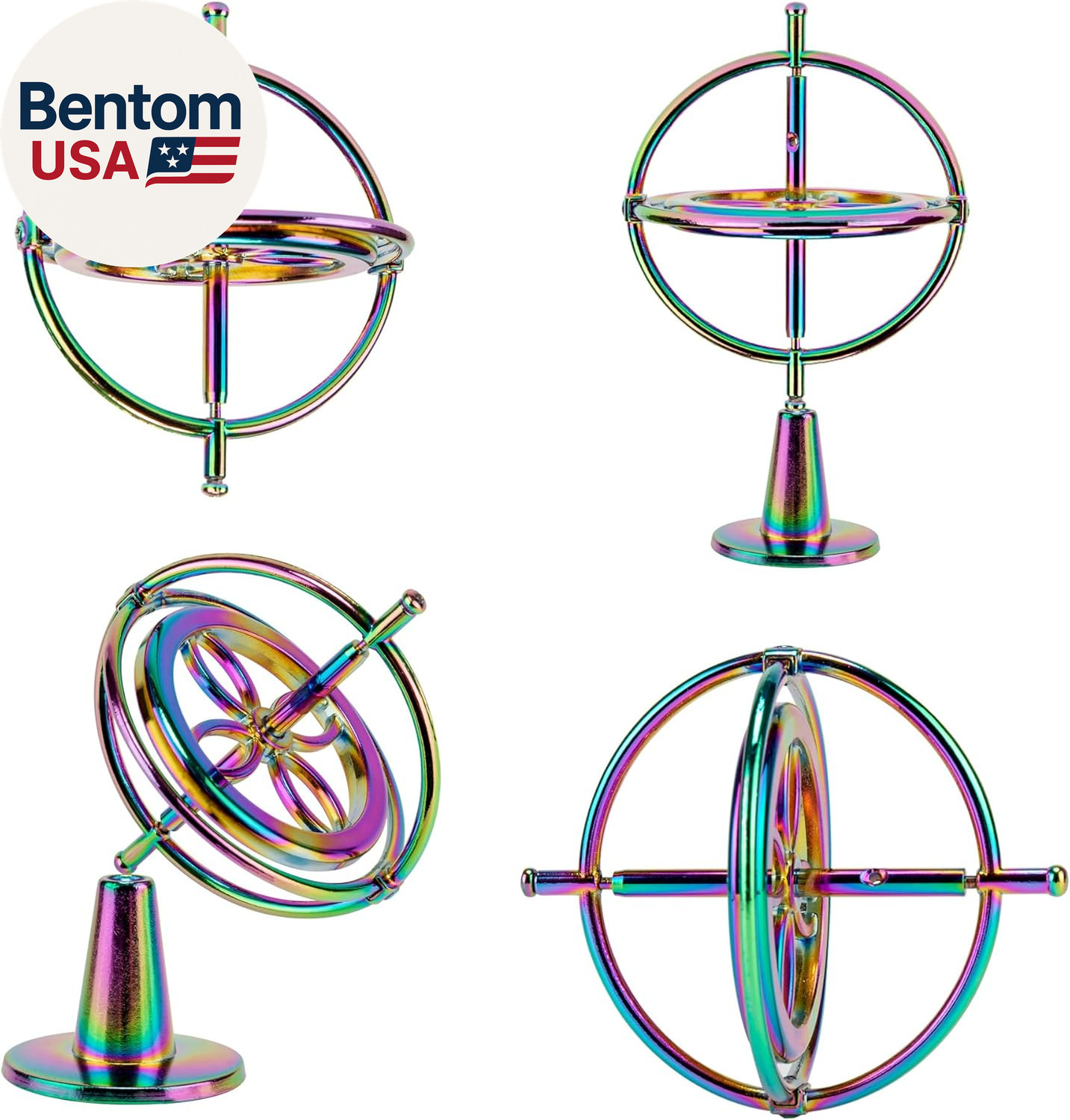 Gyroscope Toy Metal anti Gravity Rotating Desk Gyroscope Flying Motion Balance P
