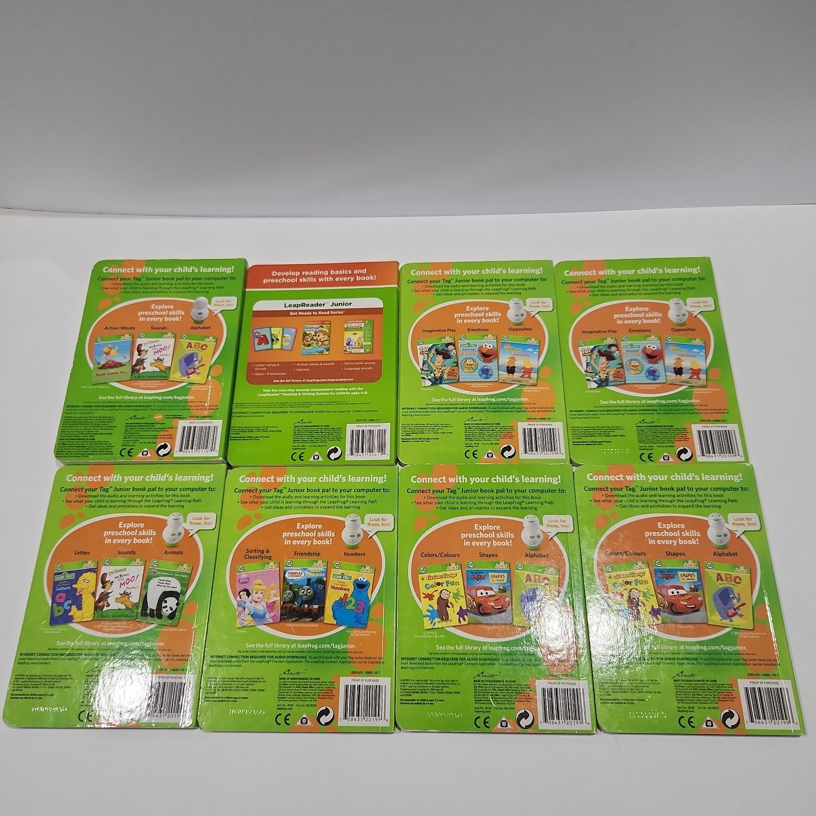 LeapFrog Tag Junior Board Books Lot of 8 Short Vowels Dora Learn Read VGC