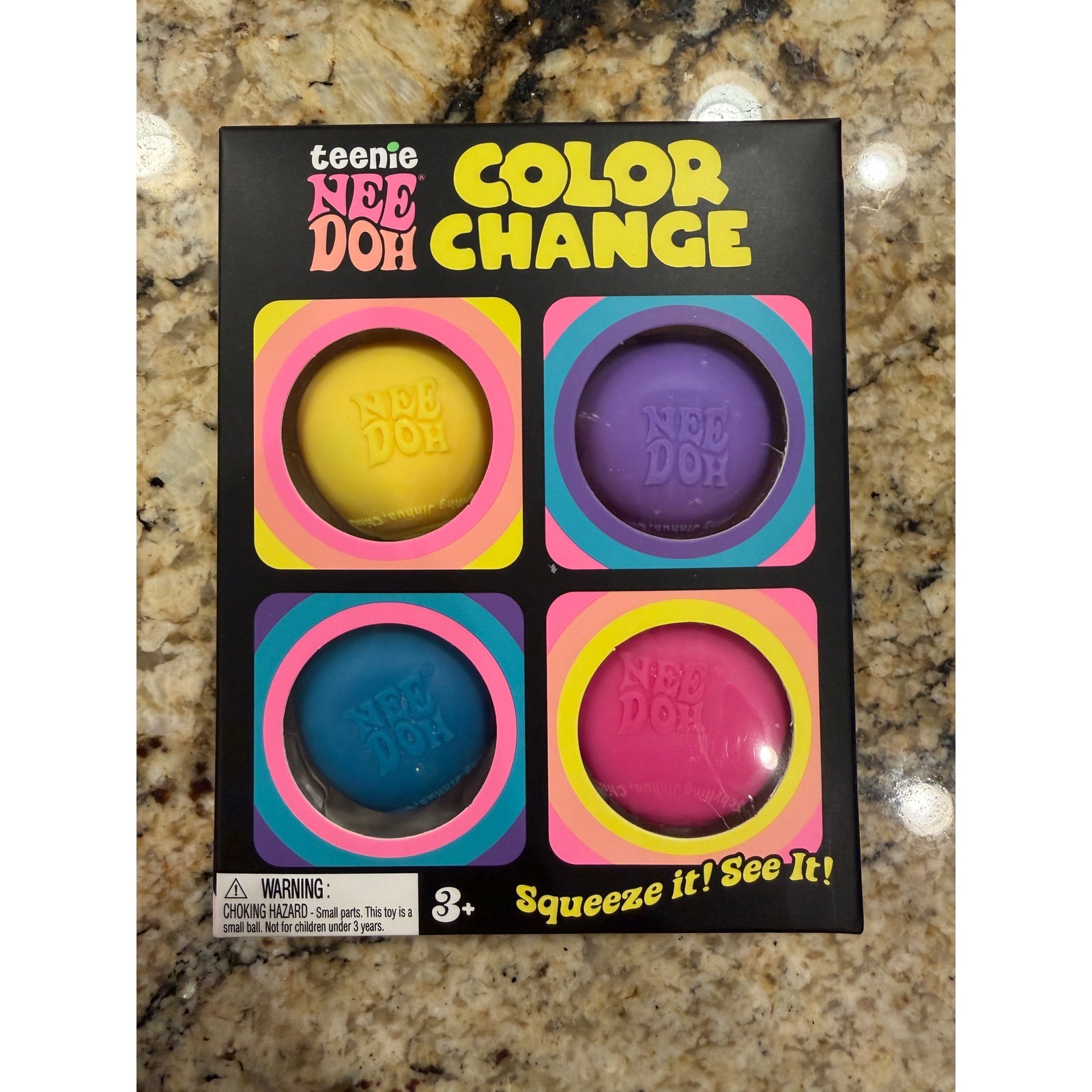 NWT Schylling Teenie NeeDoh Color Change Toy Multicolor 4-Pack Stress