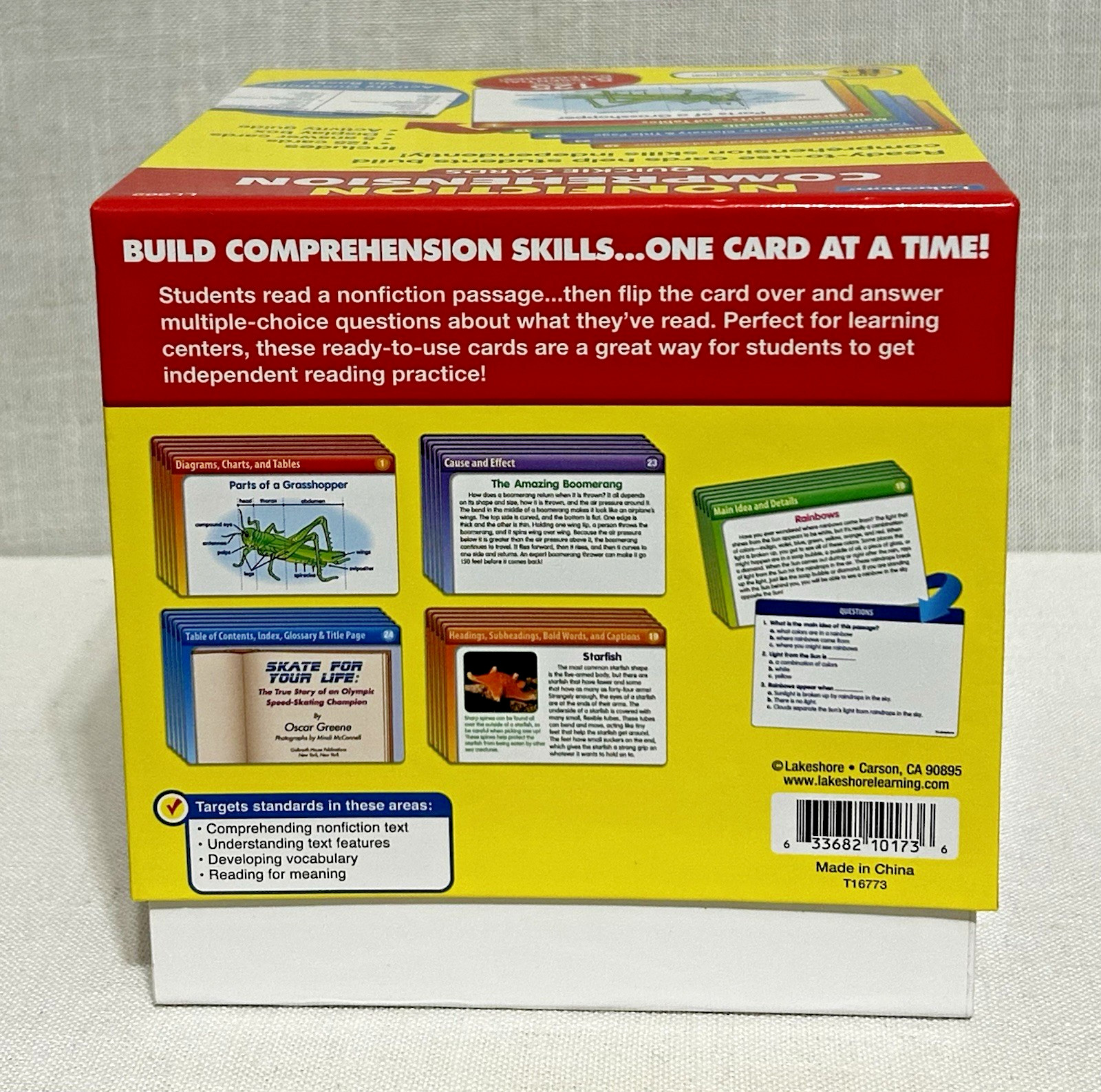 Lakeshore Nonfiction Comprehension 125 Quickie Cards Grade 3-5 Age 8-10 Complete