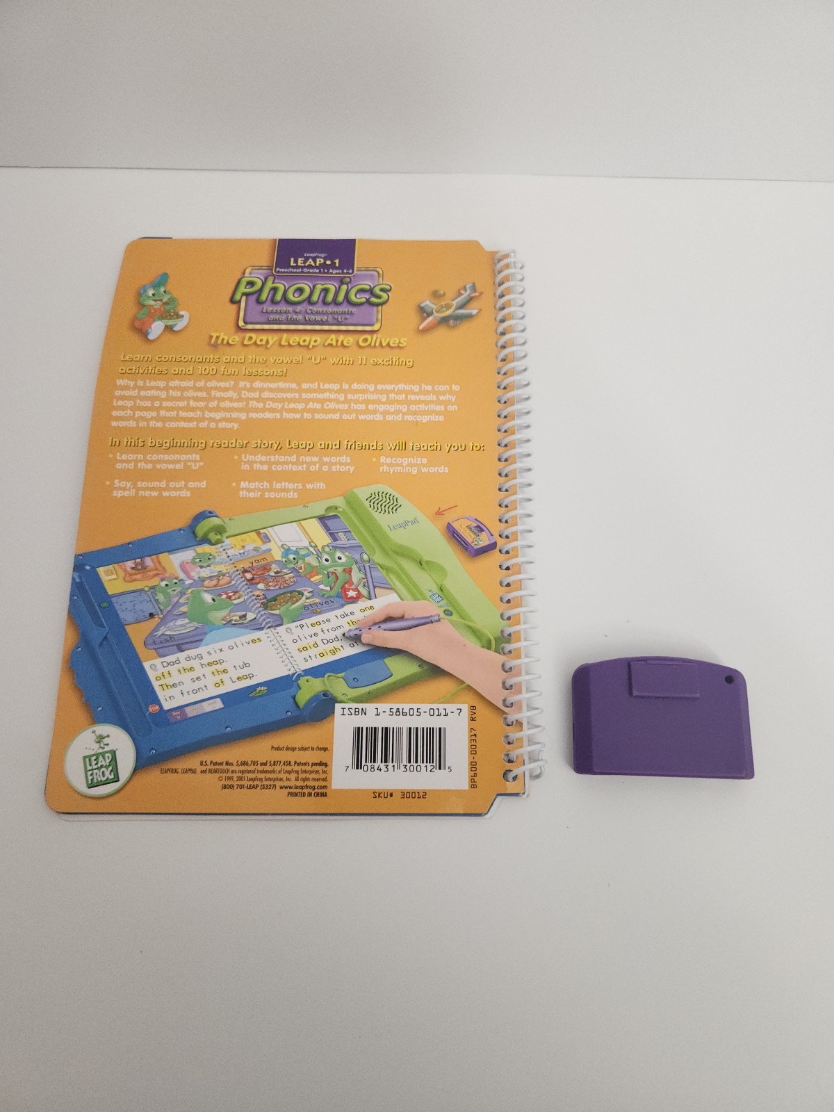 LeapFrog LeapPad The Day Leap Ate Olives Reading Book + Cartridge Ages 4-7