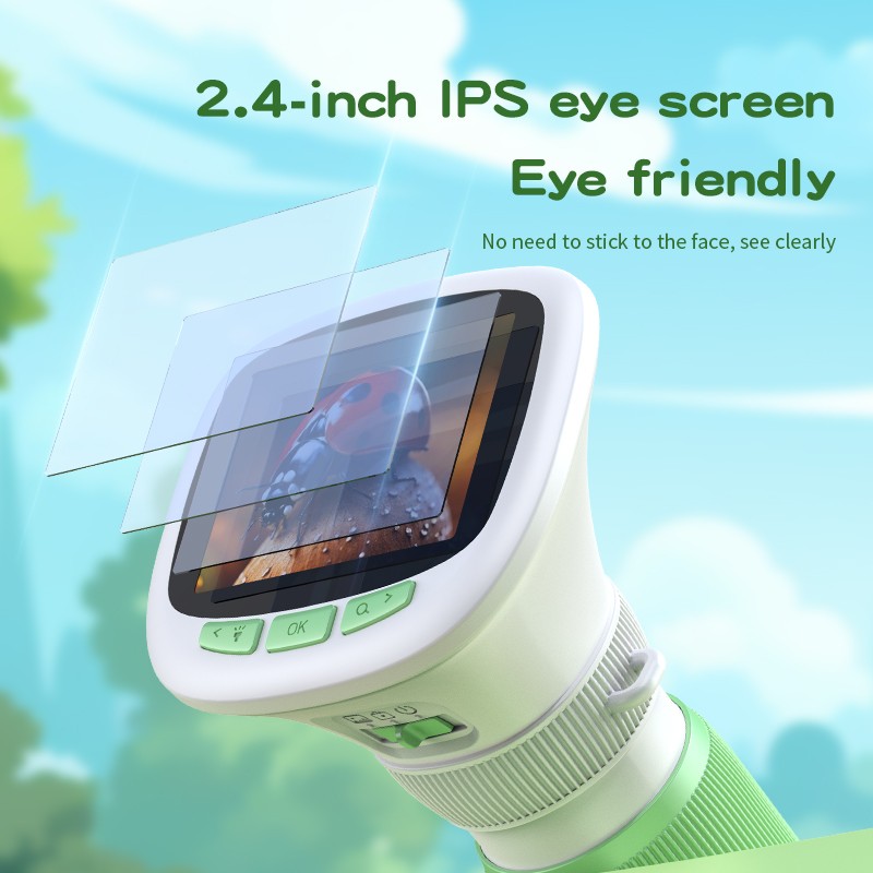 Portable Children Digital Microscope 1MP Rechargeable TypeC Science Learning Toy