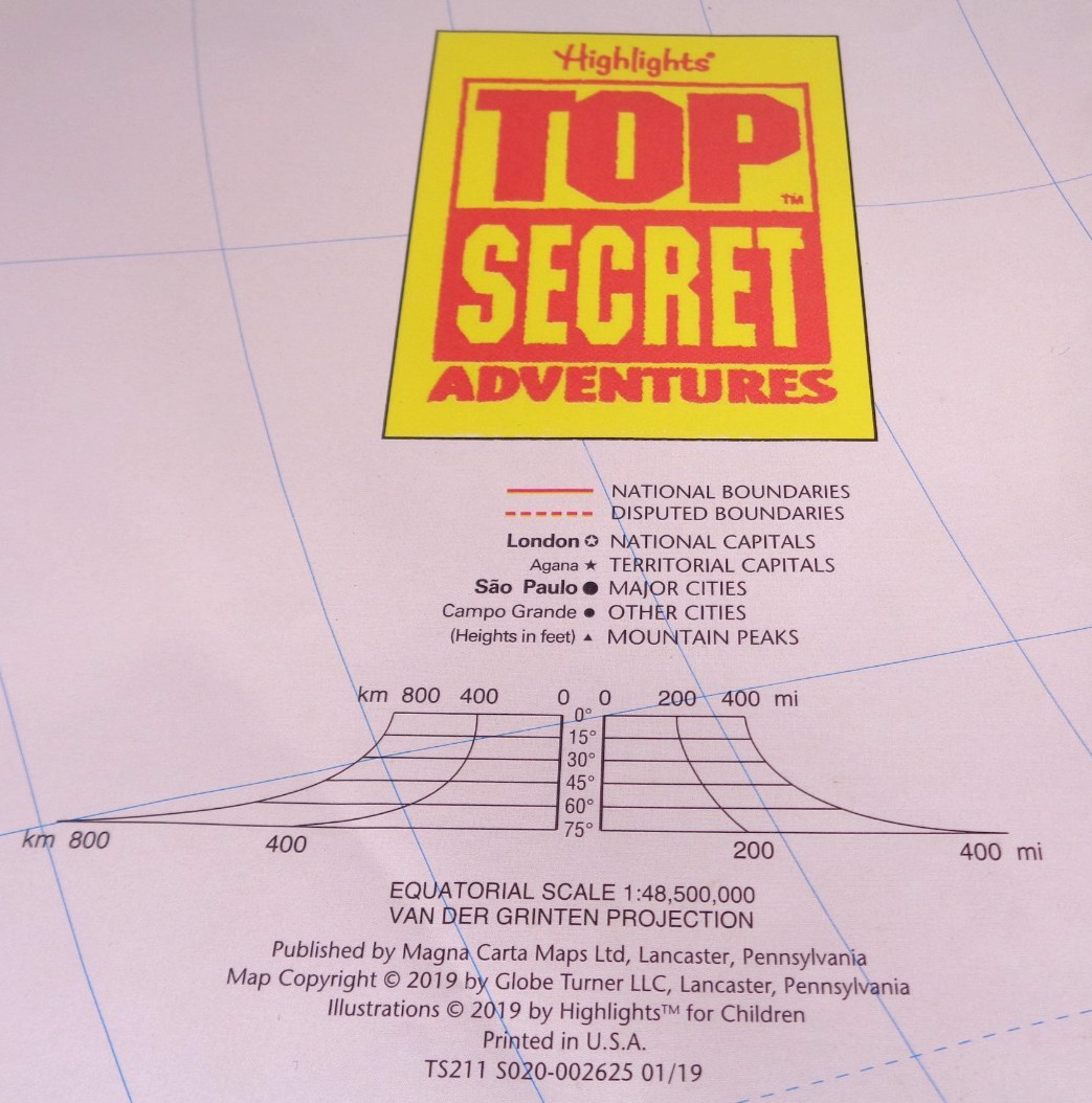 Highlights Top Secret Adventures 34″ x 22″ World Map Poster 2019