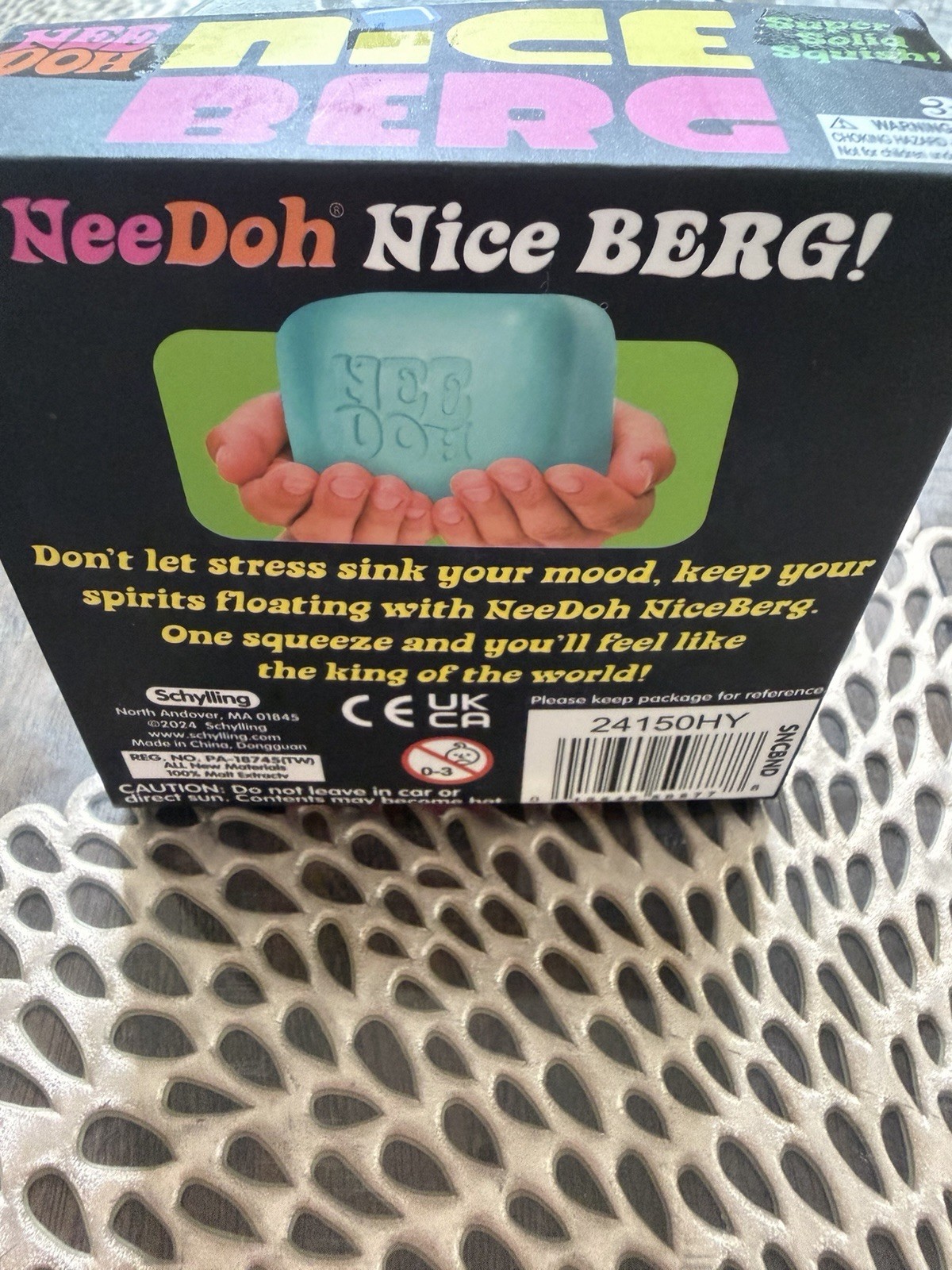 Extra Large Needoh NiceBerg Super Solid Squish Tactile Squeeze Toy Blue