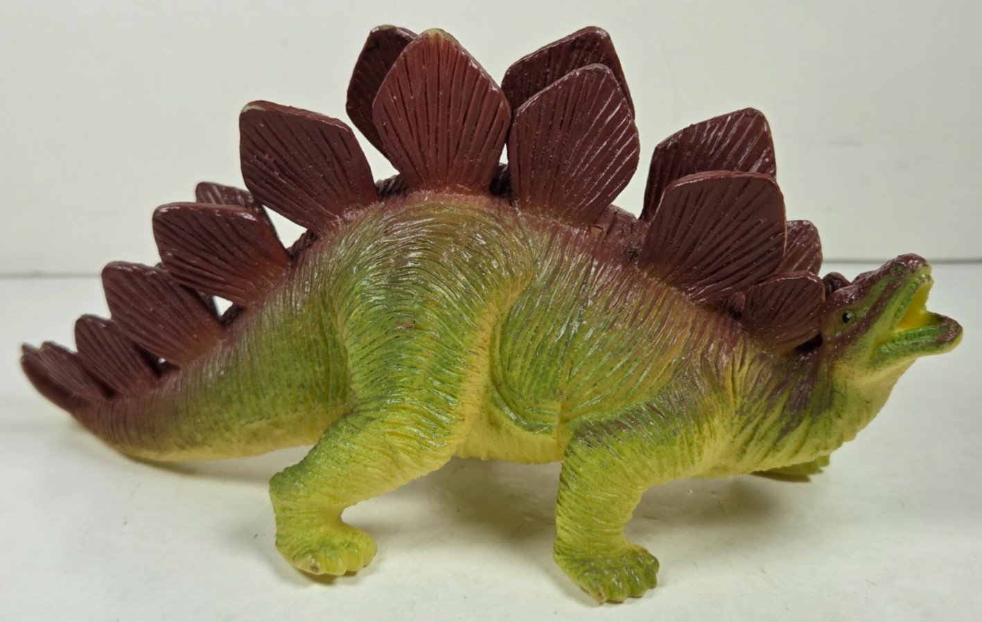 Dinosaur Brown & Green Stegosaurus 6.5″ Long Squeezable Plastic Animal Figure
