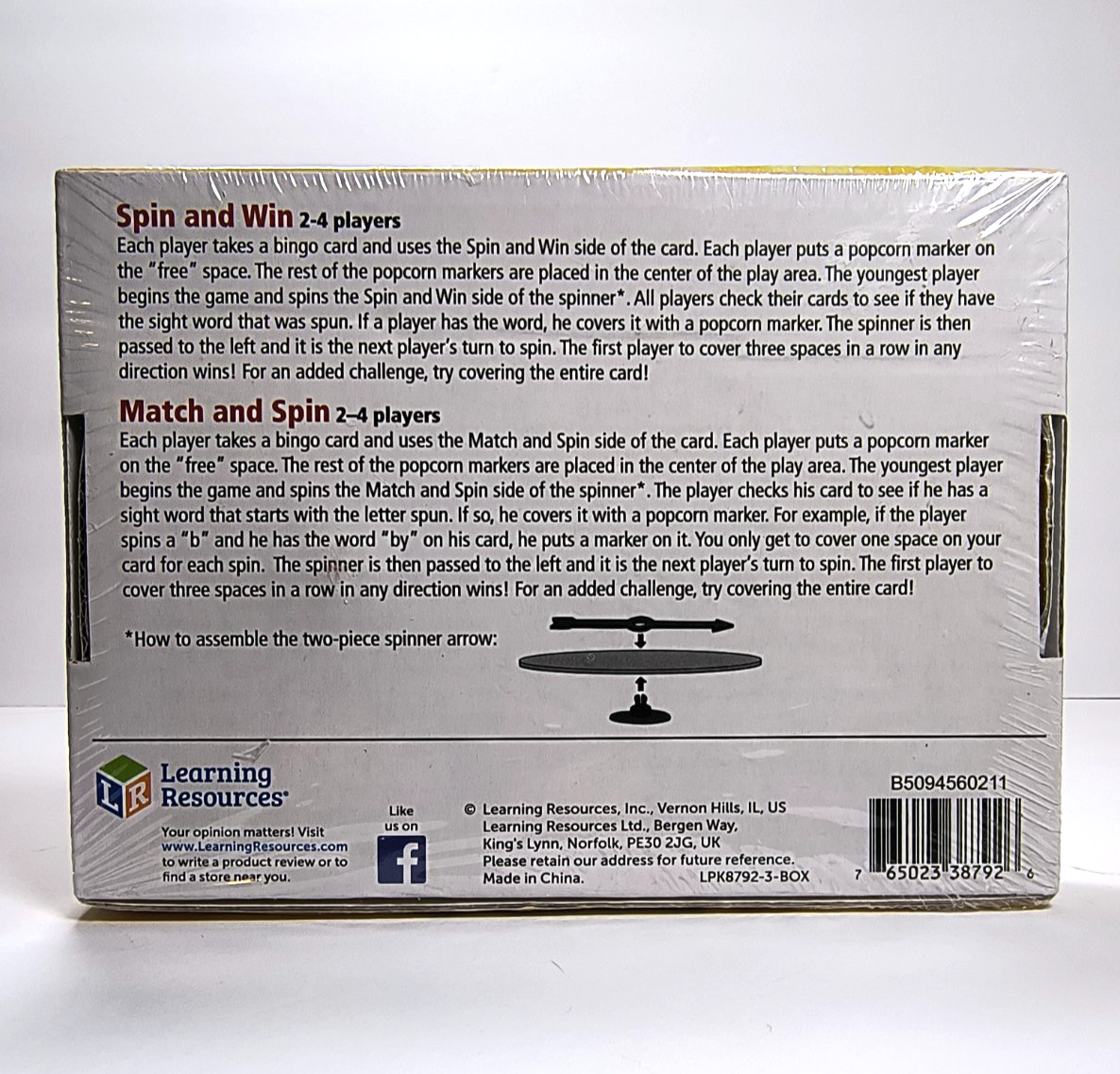 Learning Resources Sight Words Bingo Game Classroom Homeschool NEW