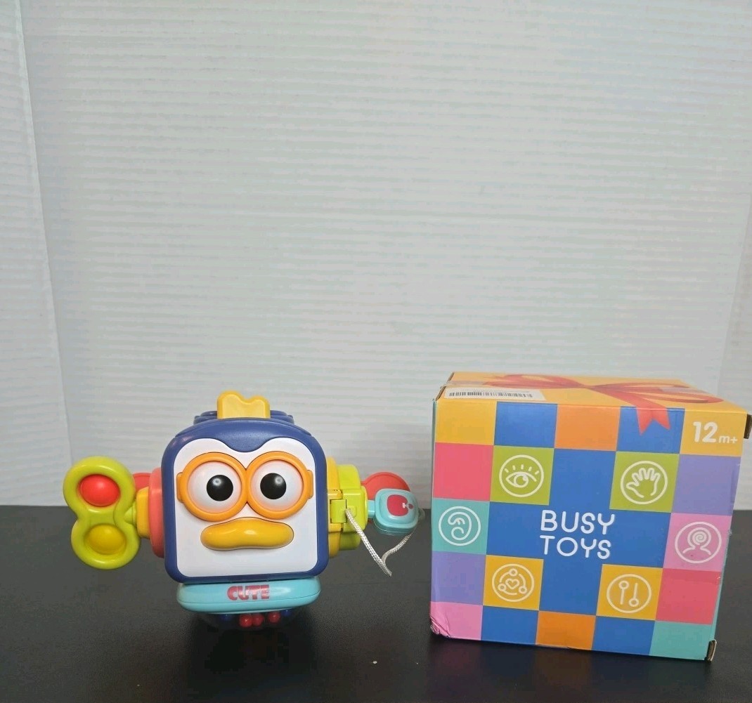 Busy Toys Activity Cubes Toys, Blue, Sensory Toys for Toddlers Age 12m +